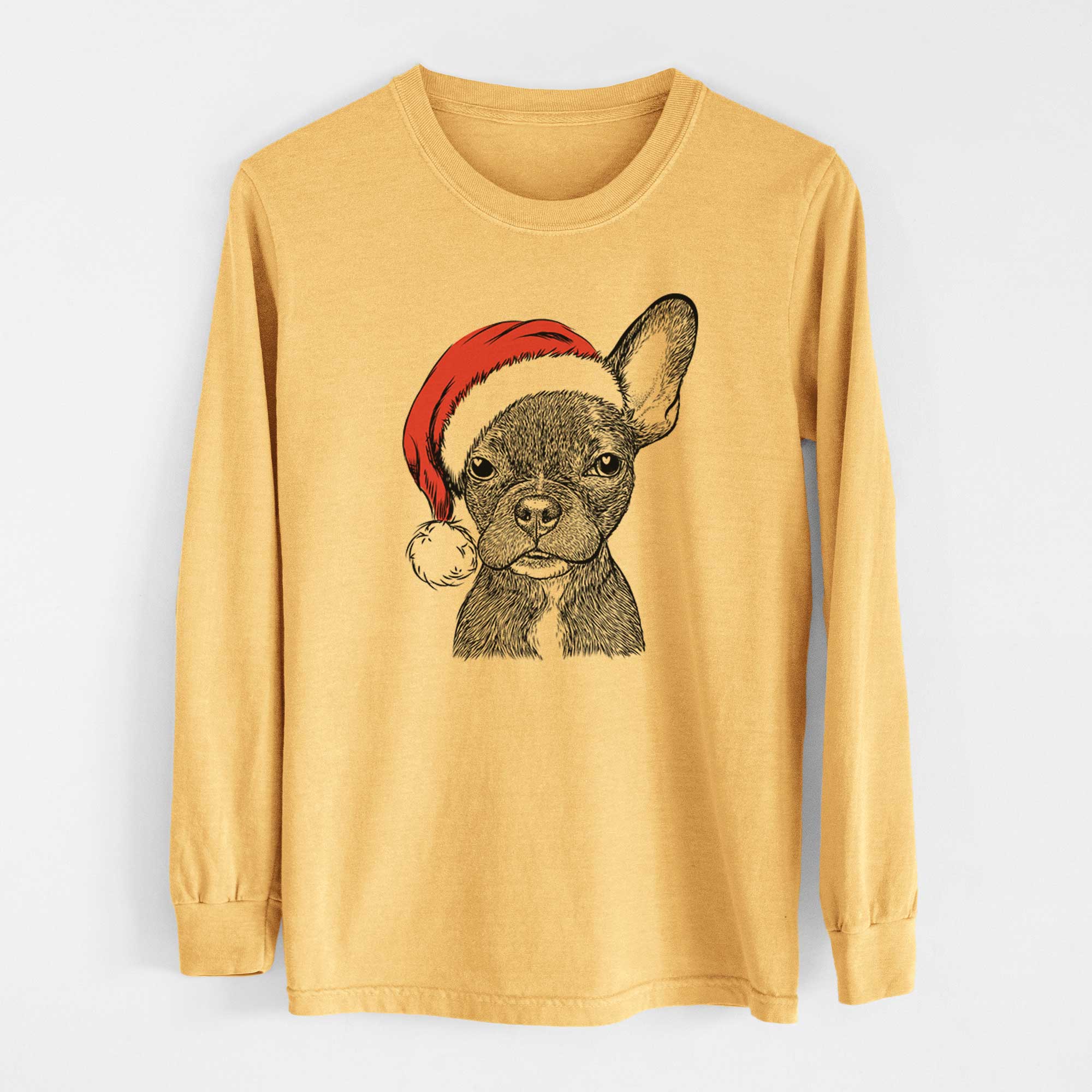 Santa Henry the French Bulldog - Heavyweight 100% Cotton Long Sleeve
