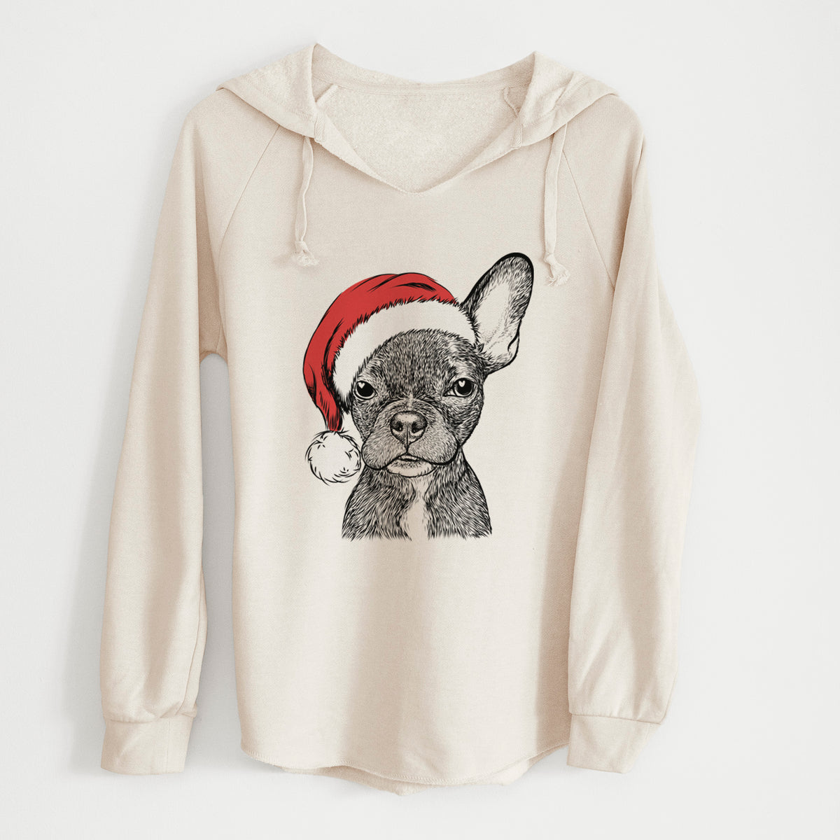 Santa Henry the French Bulldog - Cali Wave Hooded Sweatshirt