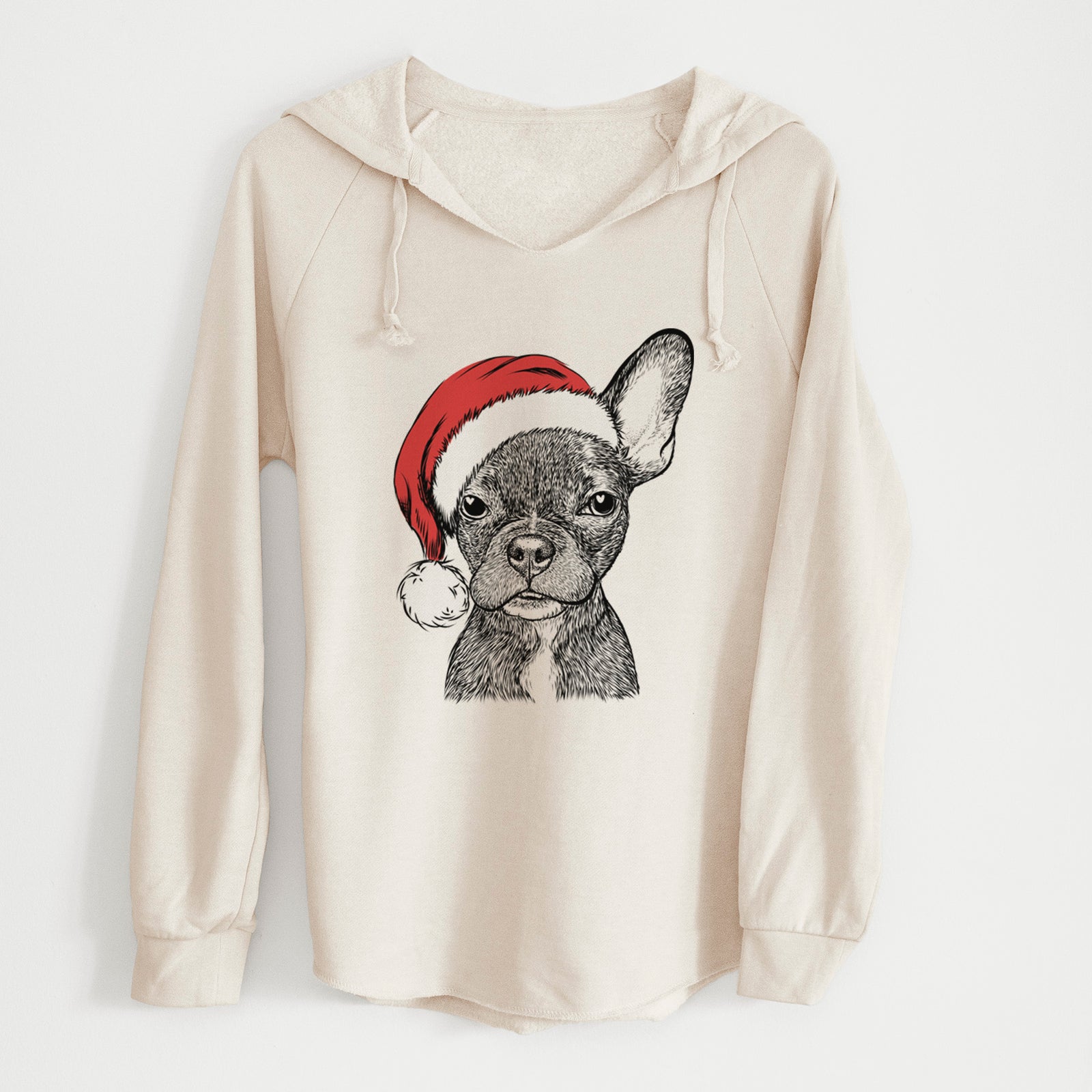 Santa Henry the French Bulldog - Cali Wave Hooded Sweatshirt