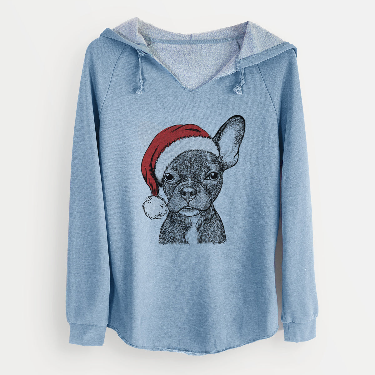 Santa Henry the French Bulldog - Cali Wave Hooded Sweatshirt