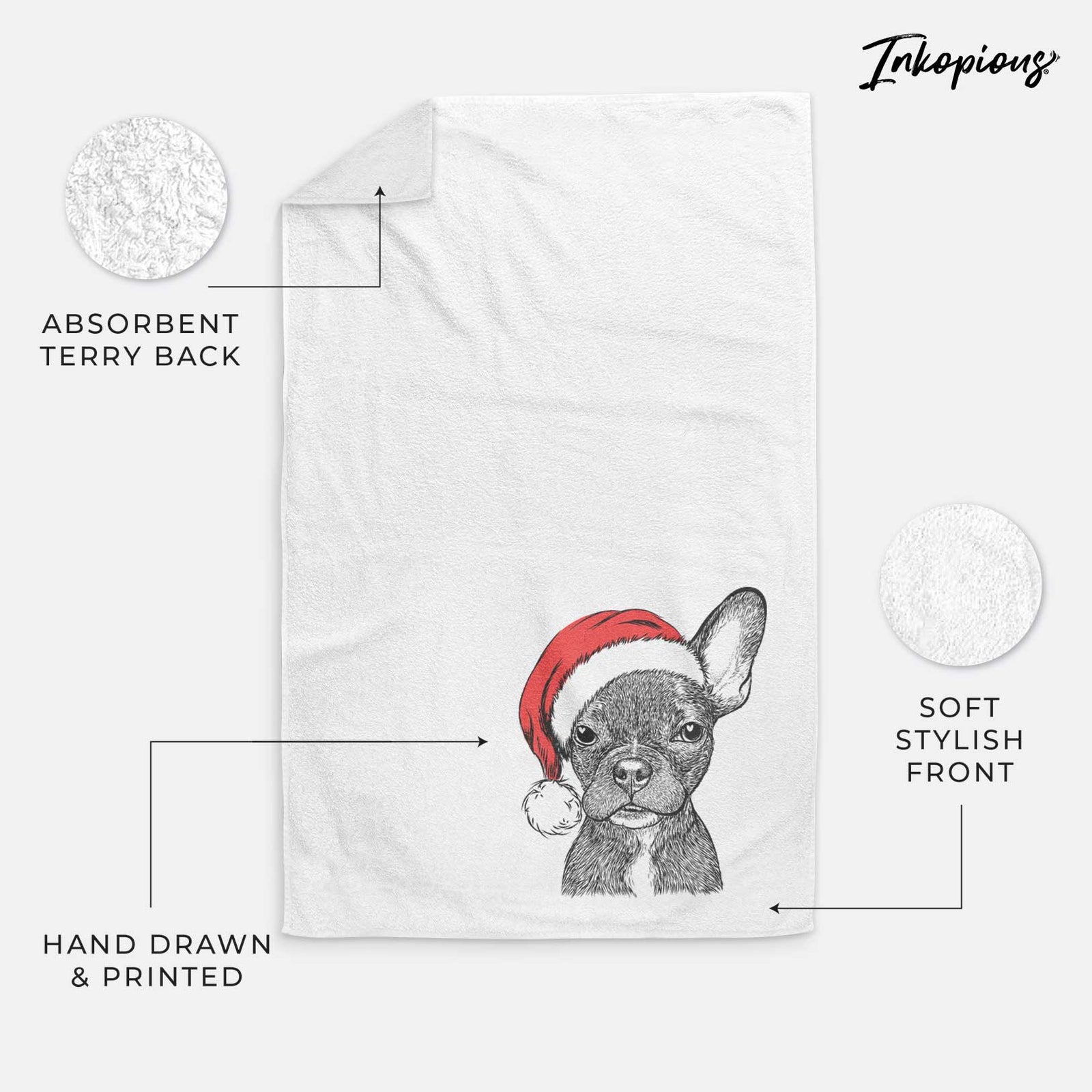 Henry the French Bulldog Decorative Hand Towel