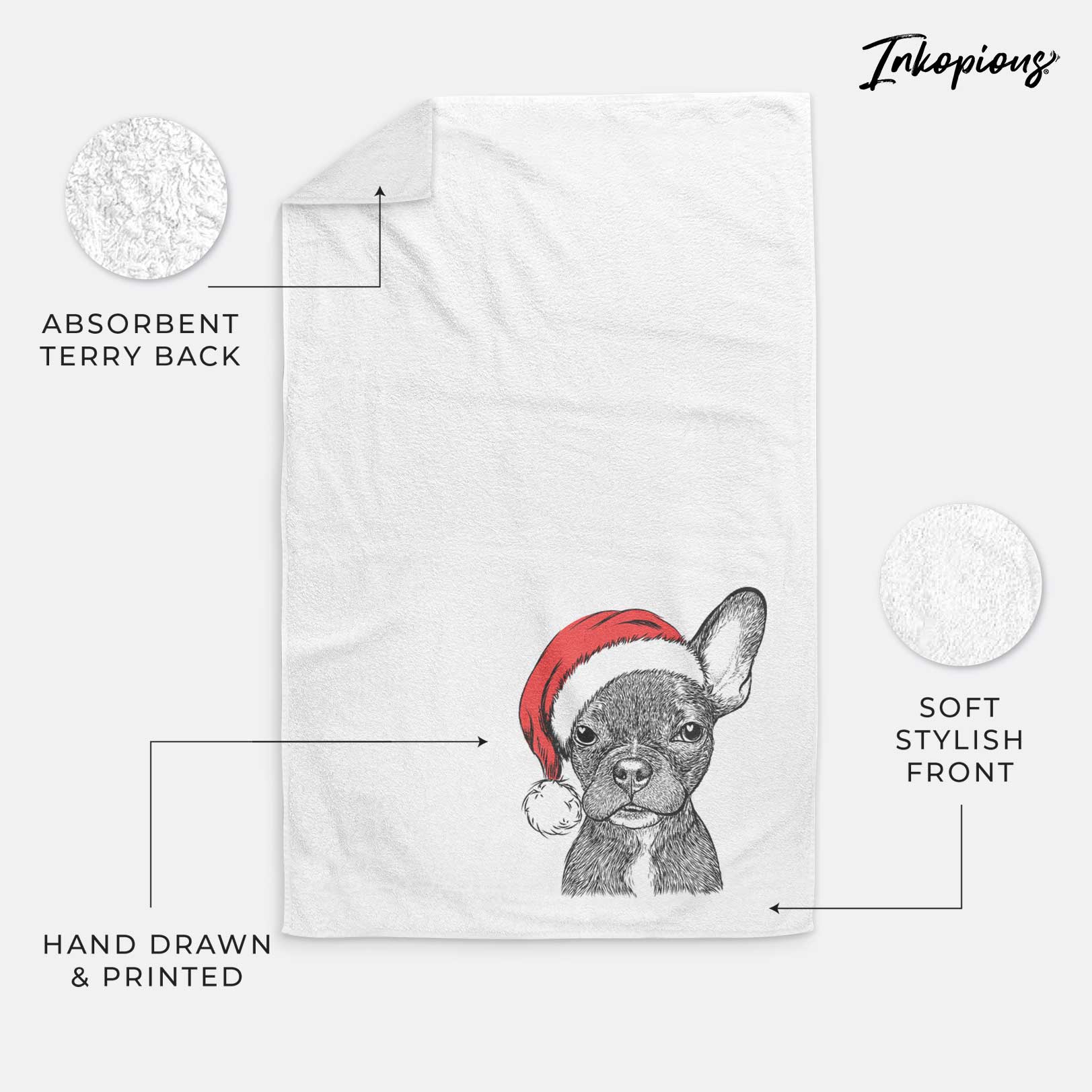 Henry the French Bulldog Decorative Hand Towel