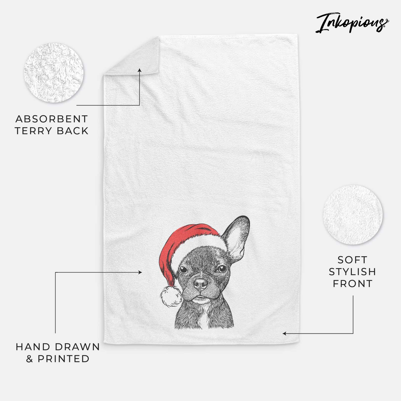 Henry the French Bulldog Decorative Hand Towel