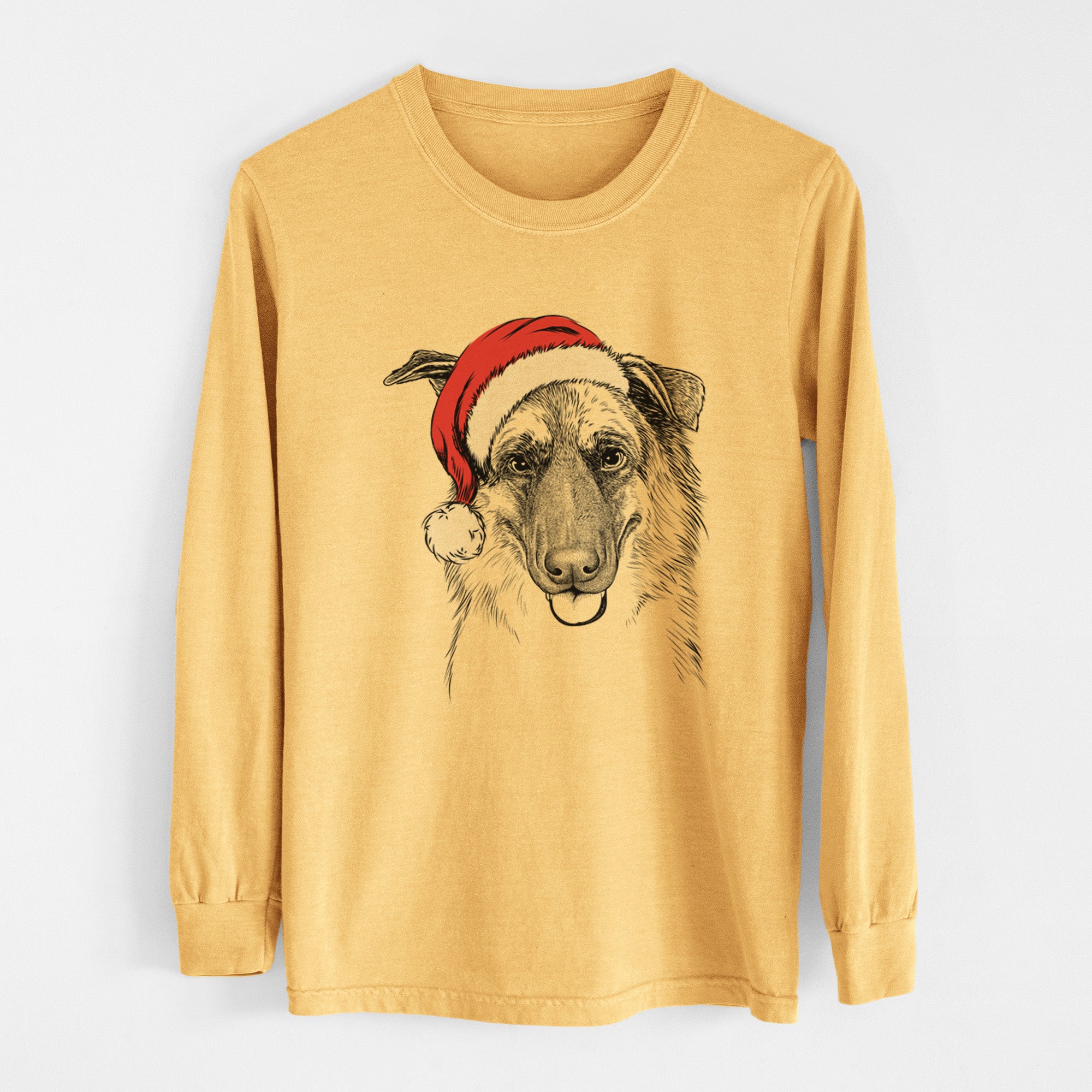 Santa Henry the German Shepherd - Heavyweight 100% Cotton Long Sleeve