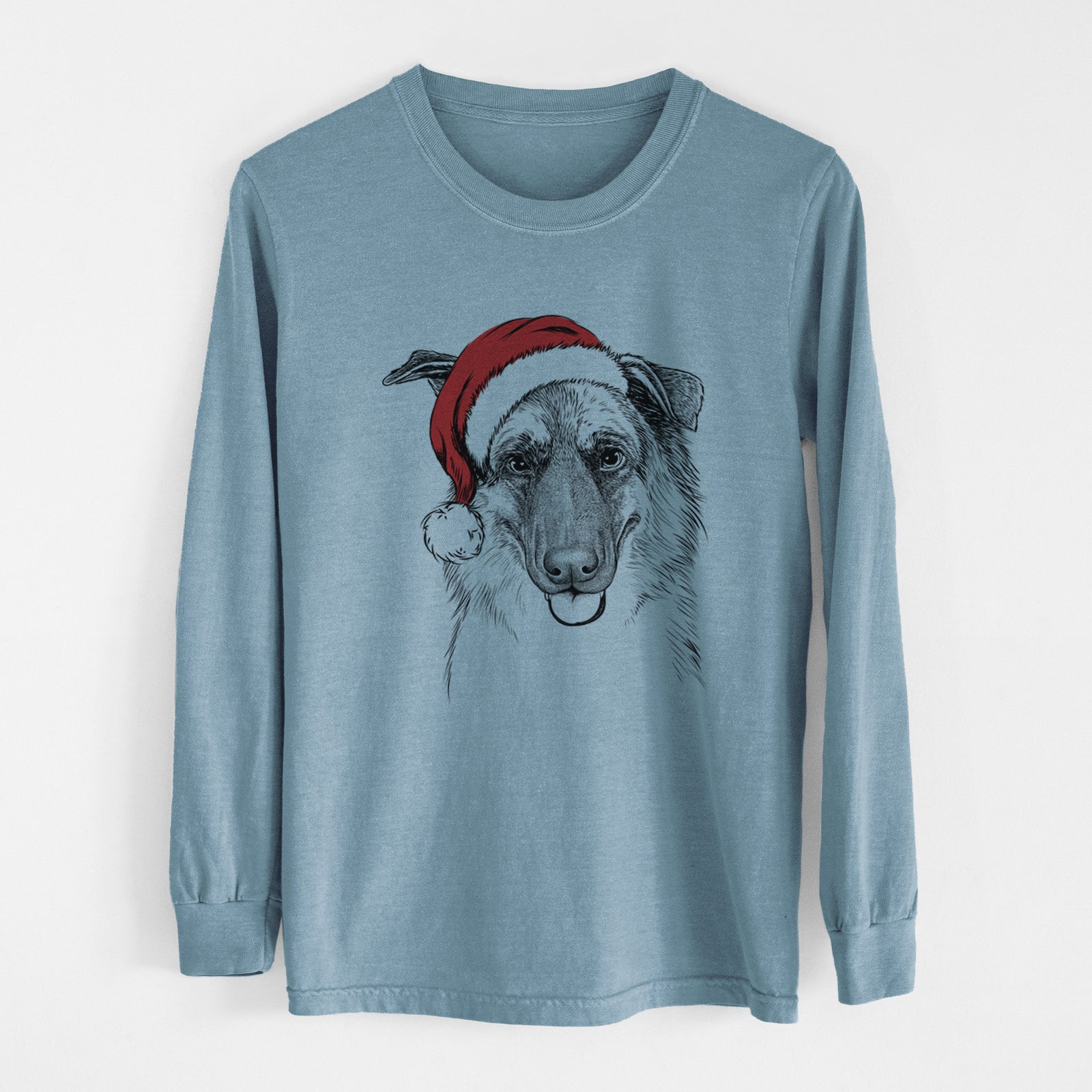 Santa Henry the German Shepherd - Heavyweight 100% Cotton Long Sleeve