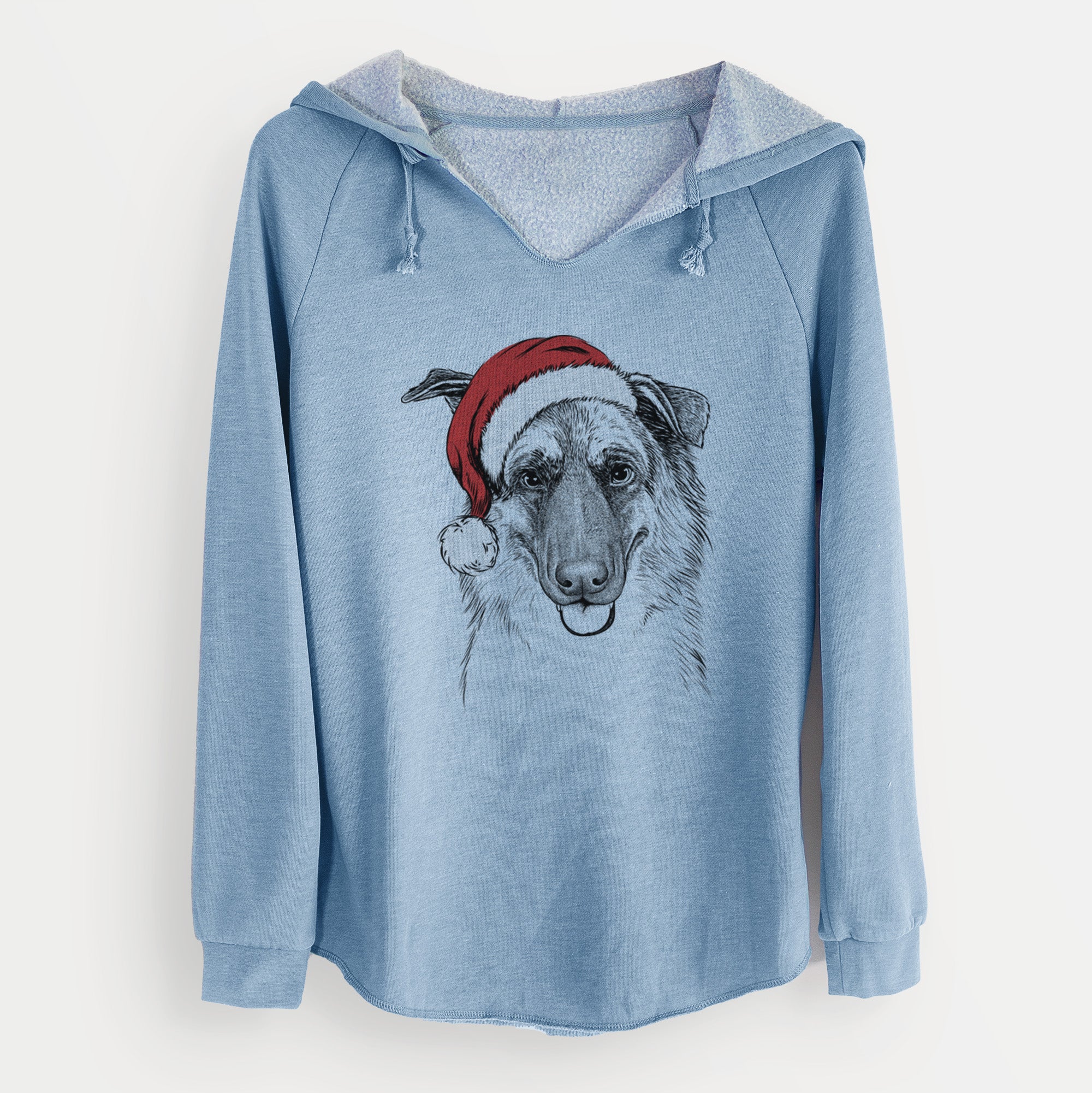 Santa Henry the German Shepherd - Cali Wave Hooded Sweatshirt