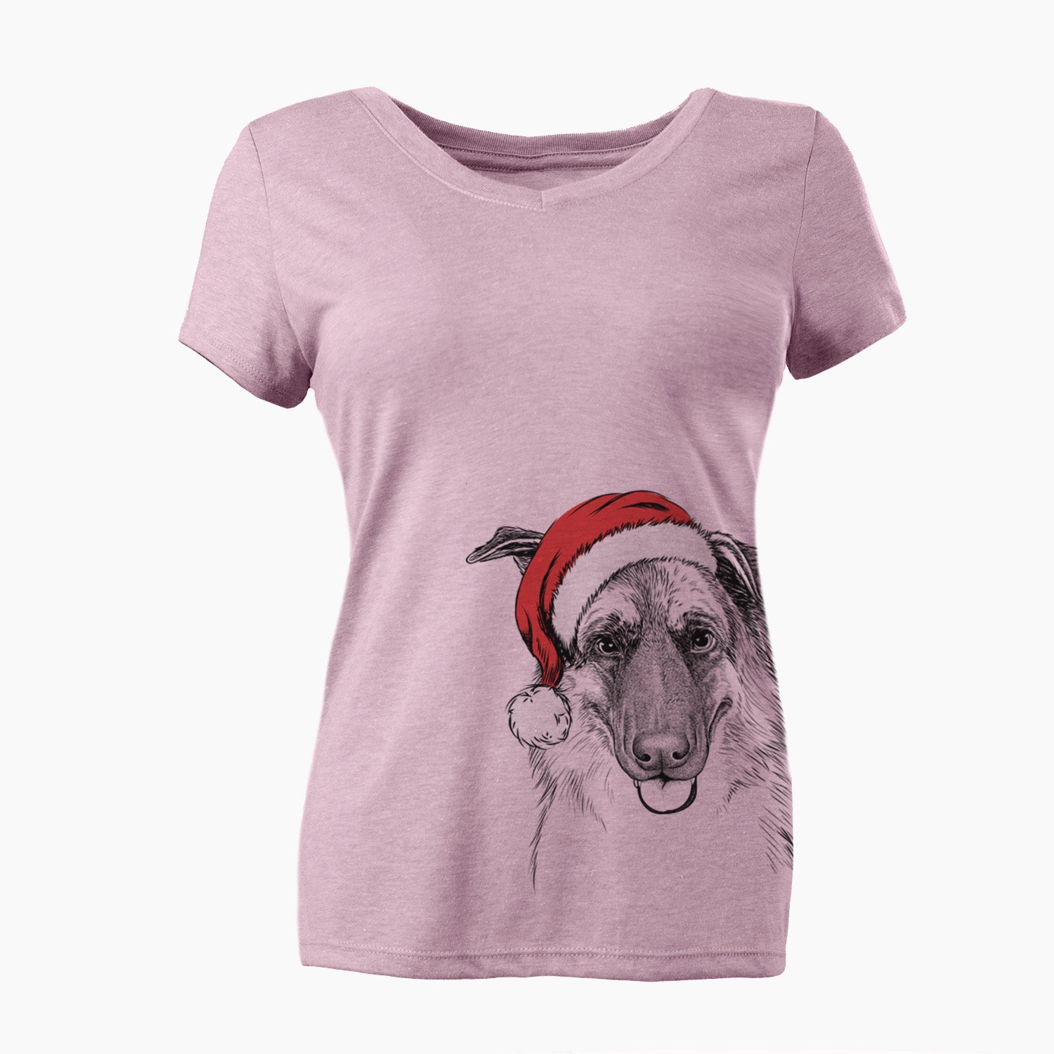 Santa Henry the German Shepherd - Women's Perfect V-neck Shirt