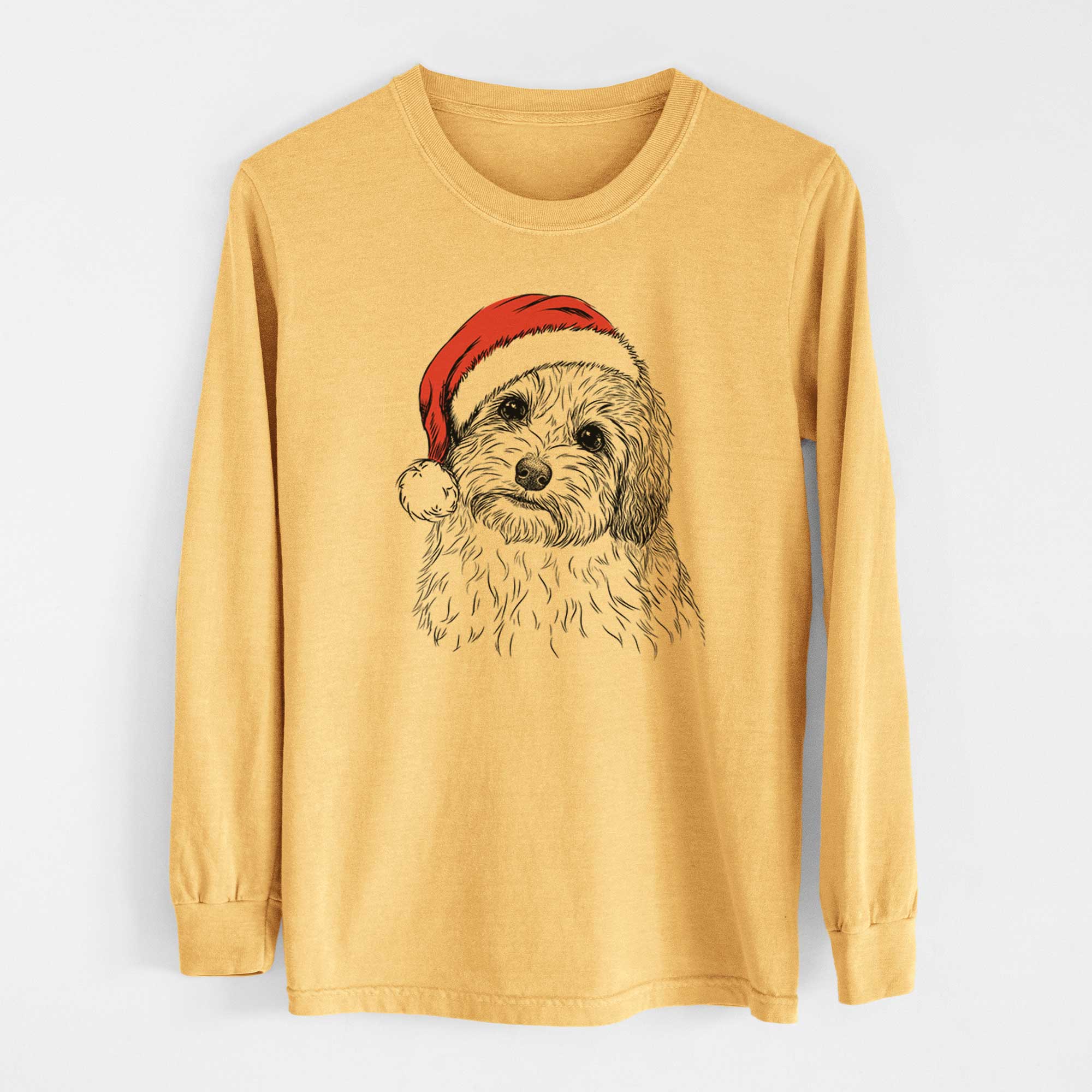 Santa Henry the Havanese - Heavyweight 100% Cotton Long Sleeve