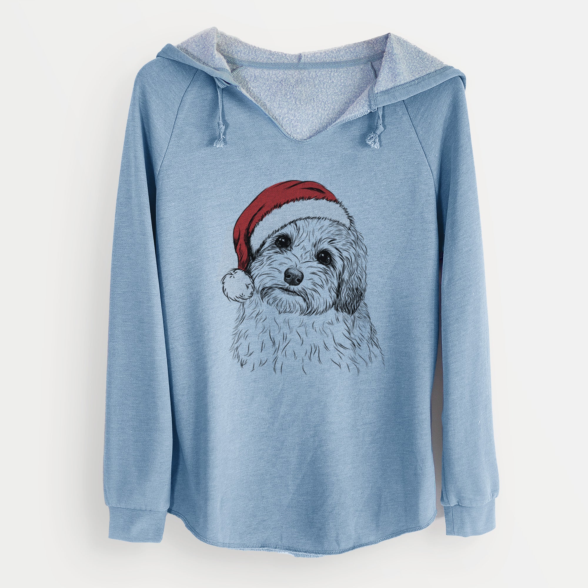 Santa Henry the Havanese - Cali Wave Hooded Sweatshirt