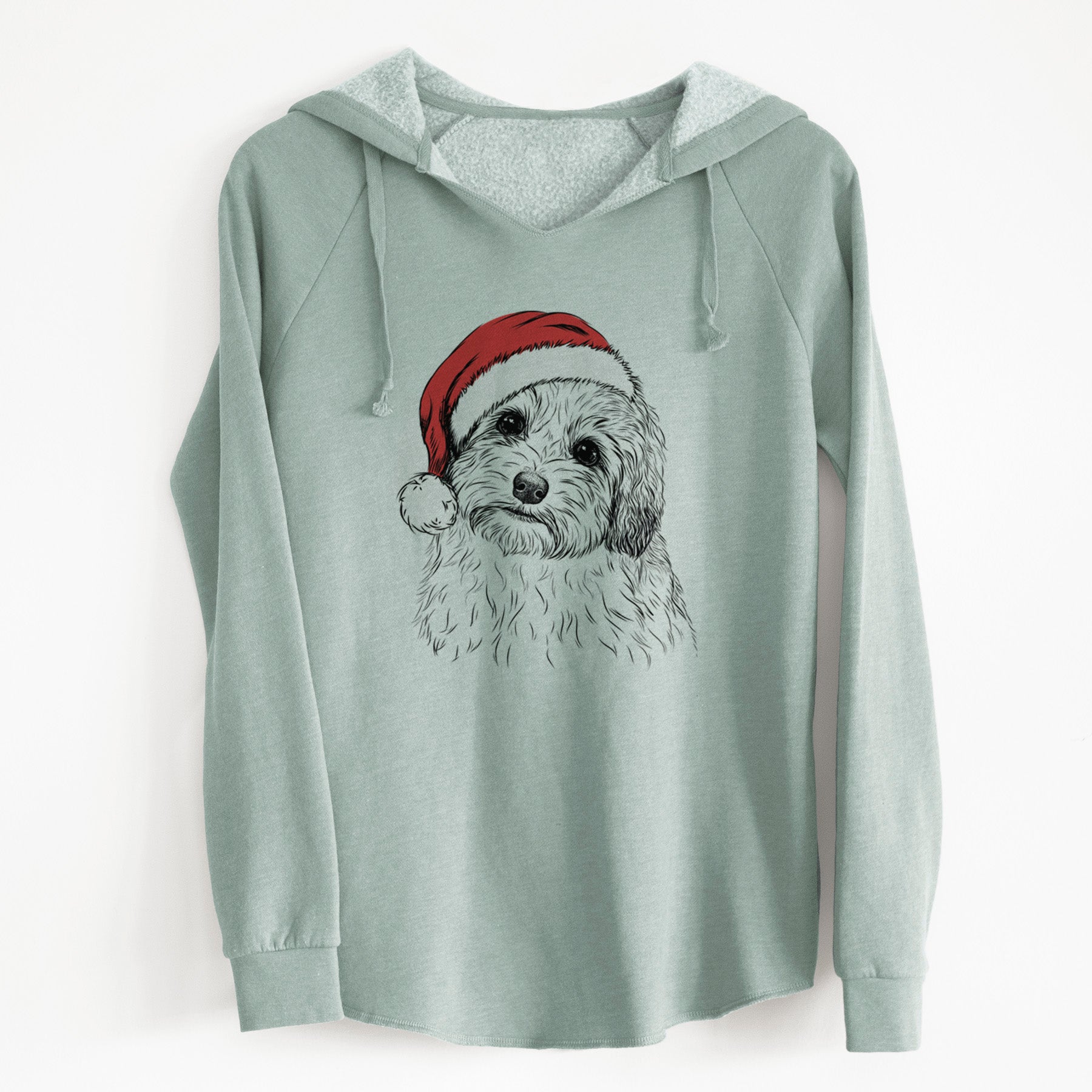 Santa Henry the Havanese - Cali Wave Hooded Sweatshirt