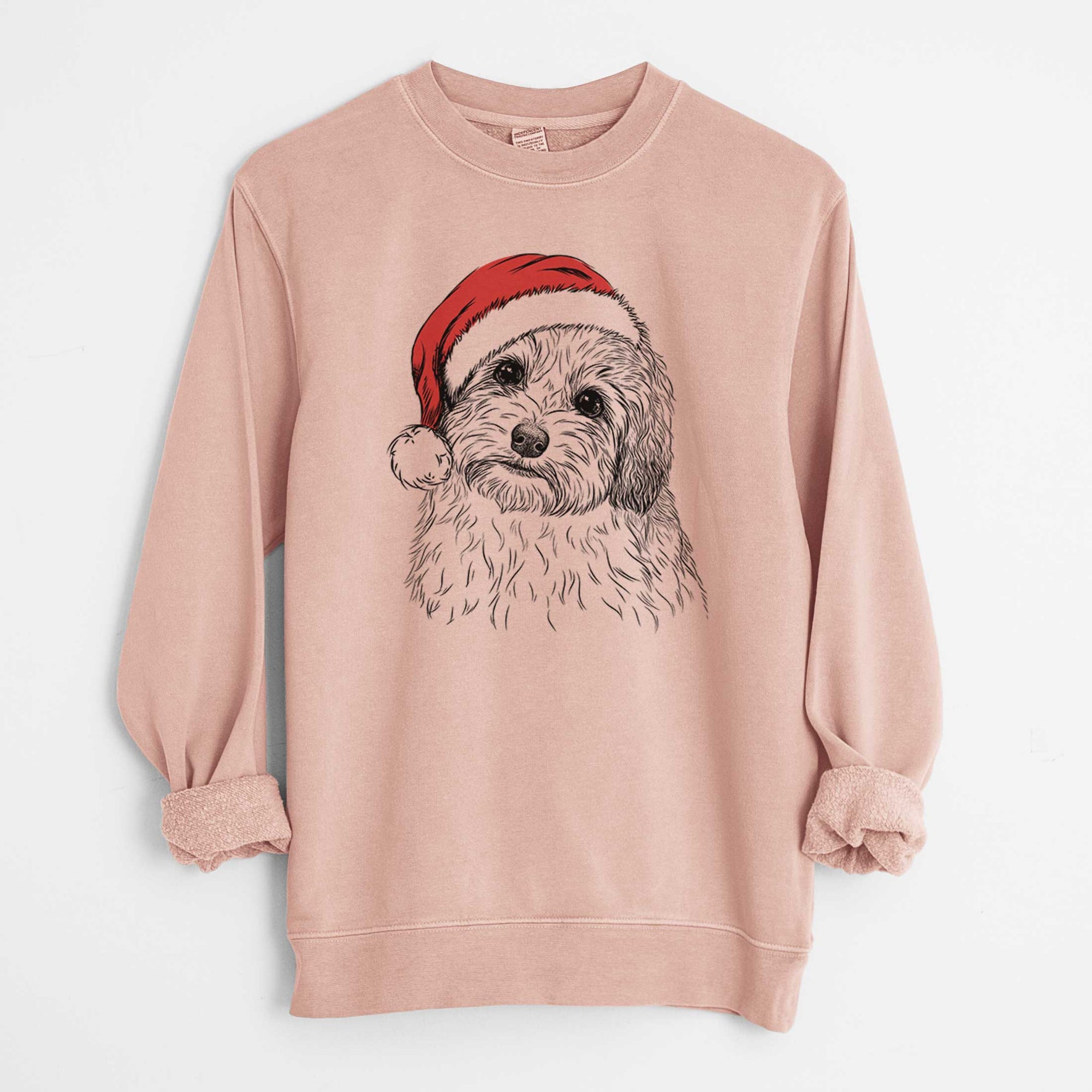 Santa Henry the Havanese - Unisex Pigment Dyed Crew Sweatshirt