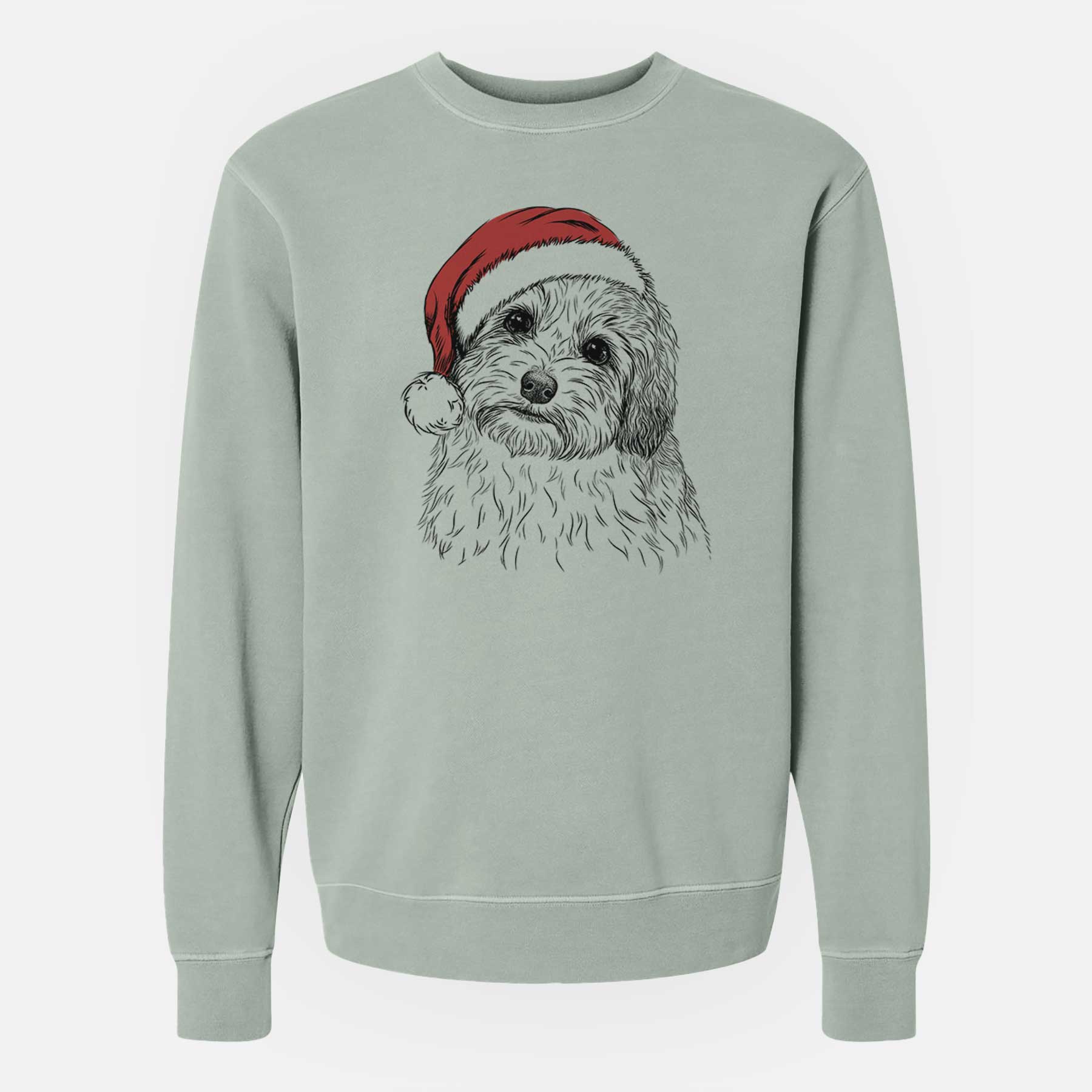 Santa Henry the Havanese - Unisex Pigment Dyed Crew Sweatshirt