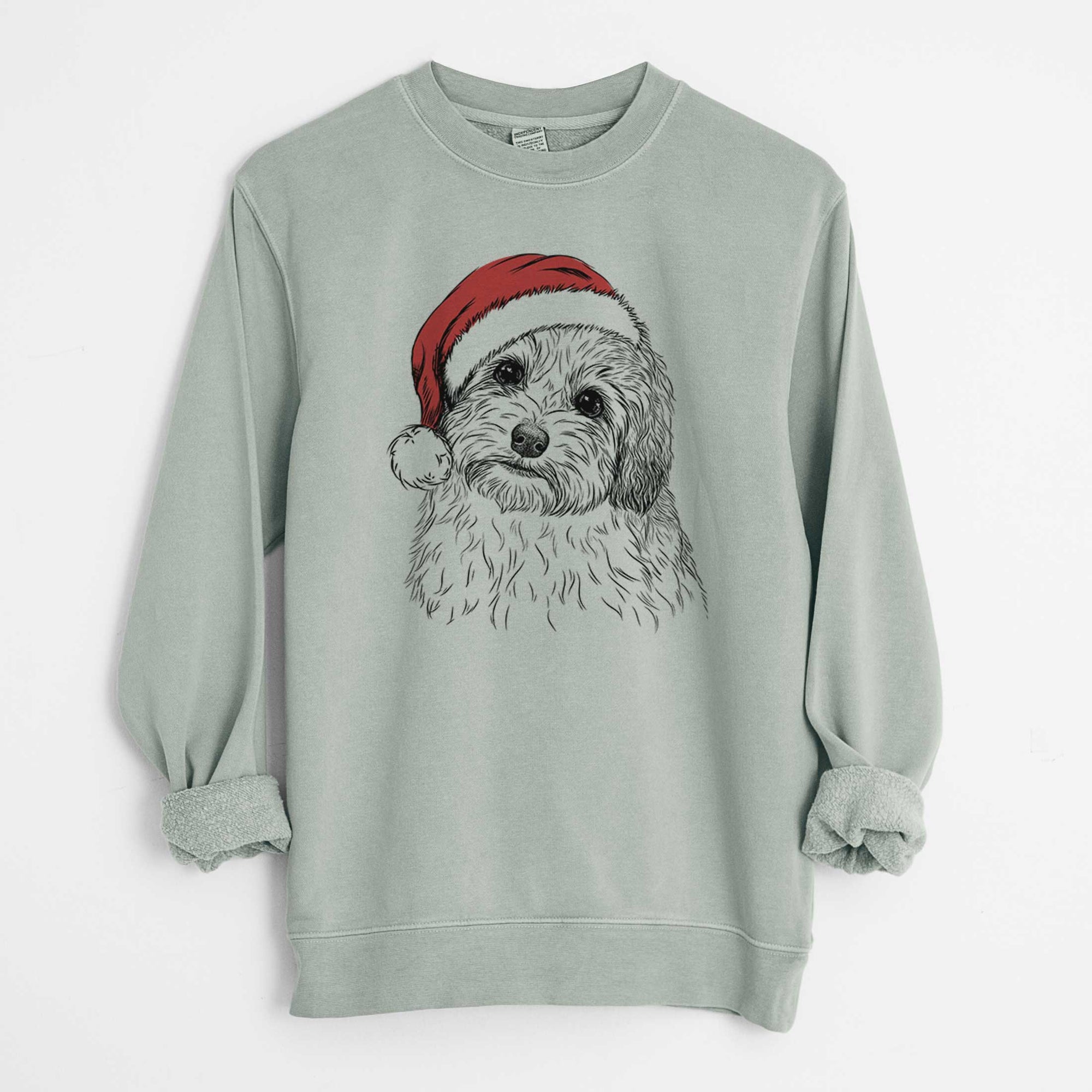 Santa Henry the Havanese - Unisex Pigment Dyed Crew Sweatshirt