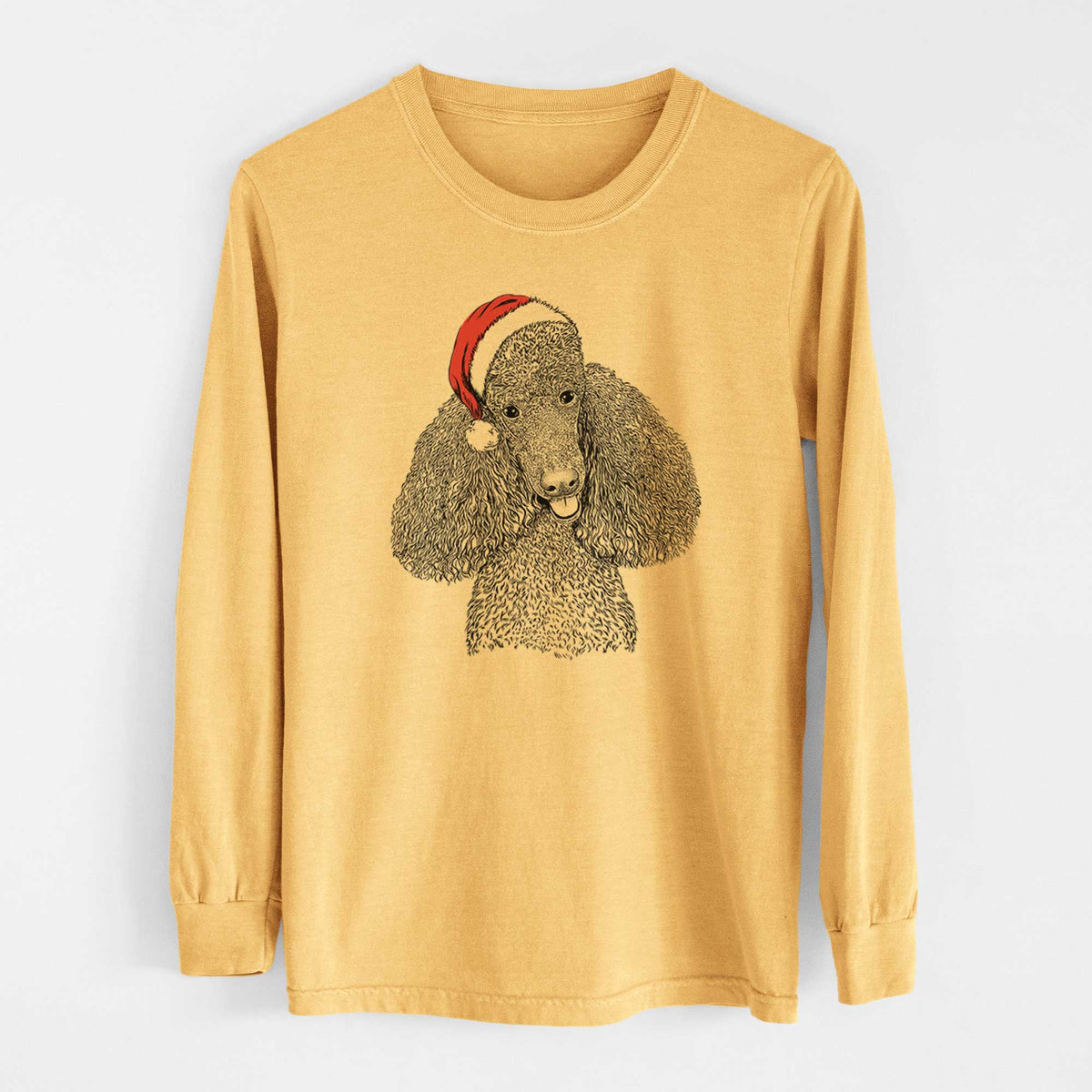 Santa Henry the Standard Poodle - Heavyweight 100% Cotton Long Sleeve