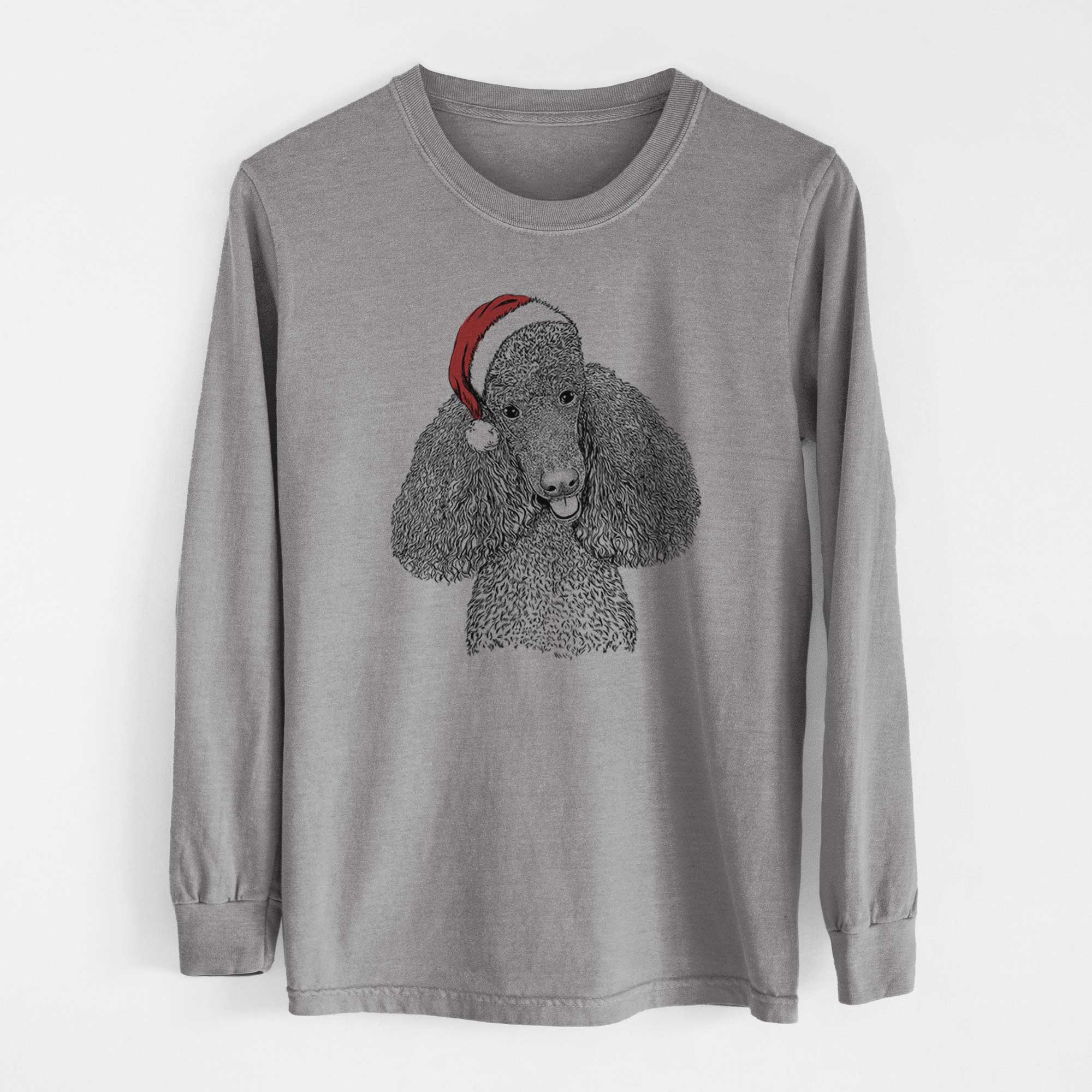 Santa Henry the Standard Poodle - Heavyweight 100% Cotton Long Sleeve