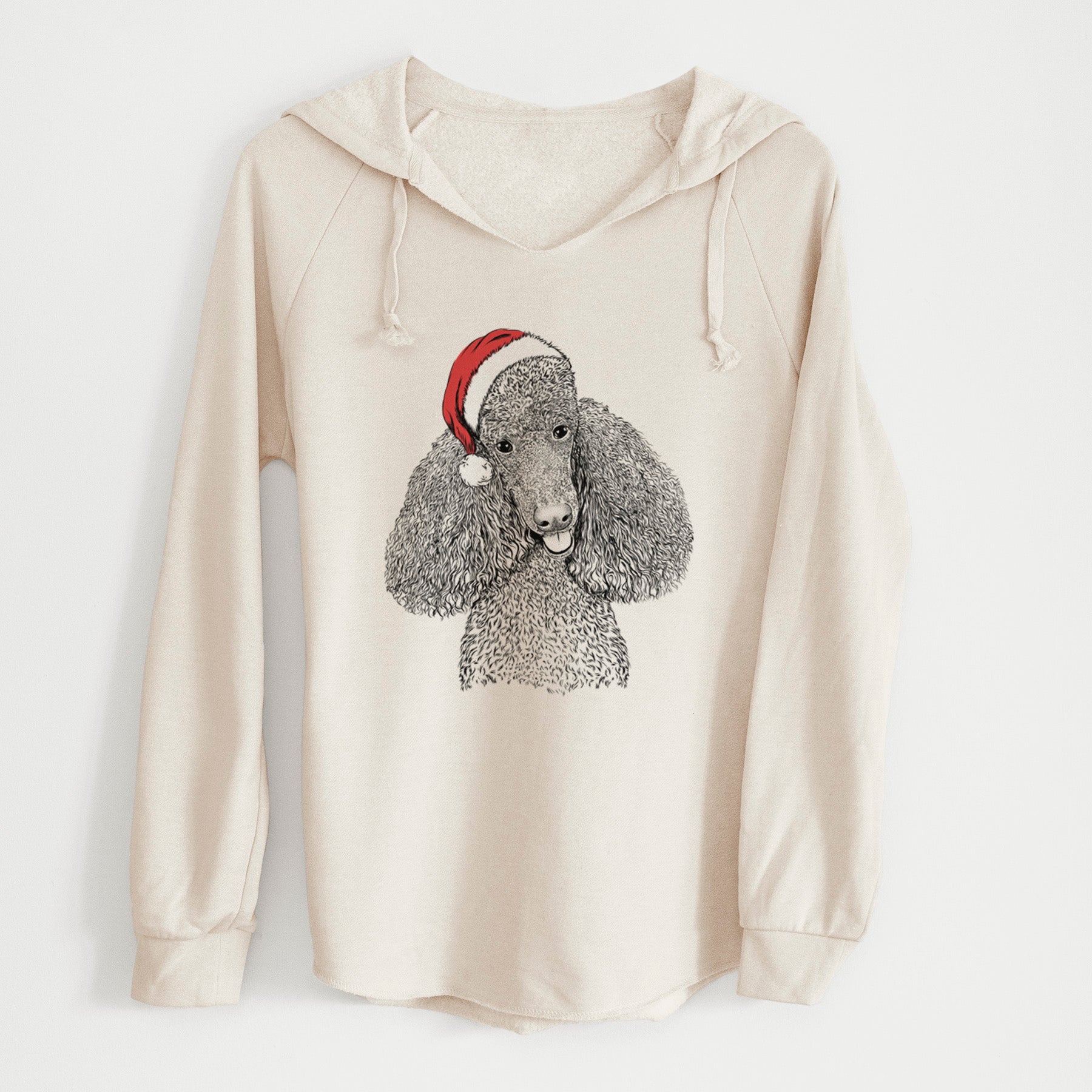 Santa Henry the Standard Poodle - Cali Wave Hooded Sweatshirt