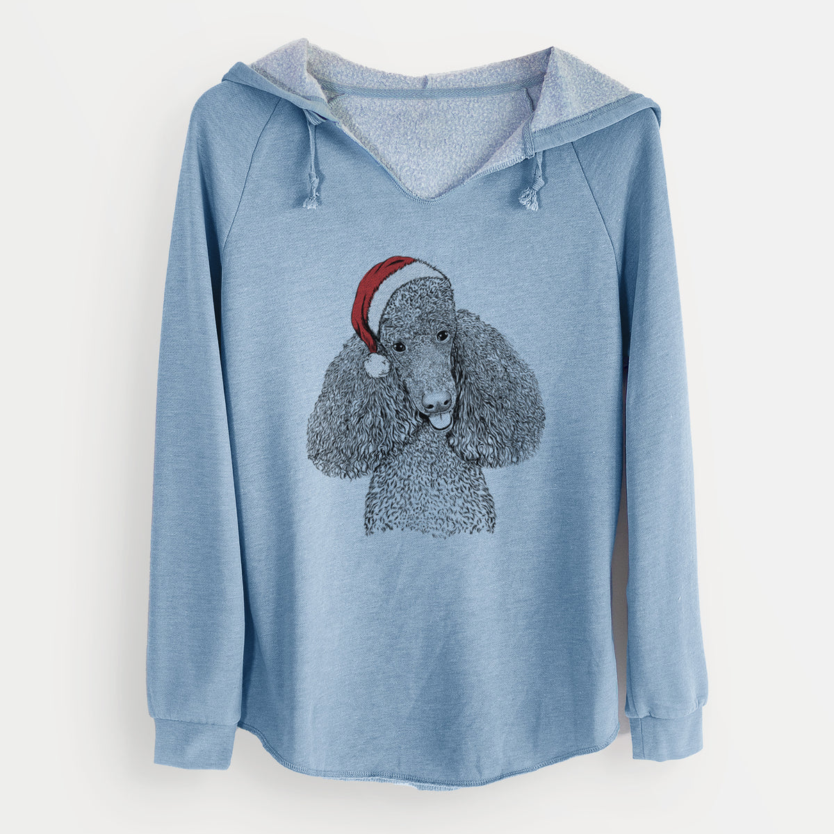 Santa Henry the Standard Poodle - Cali Wave Hooded Sweatshirt
