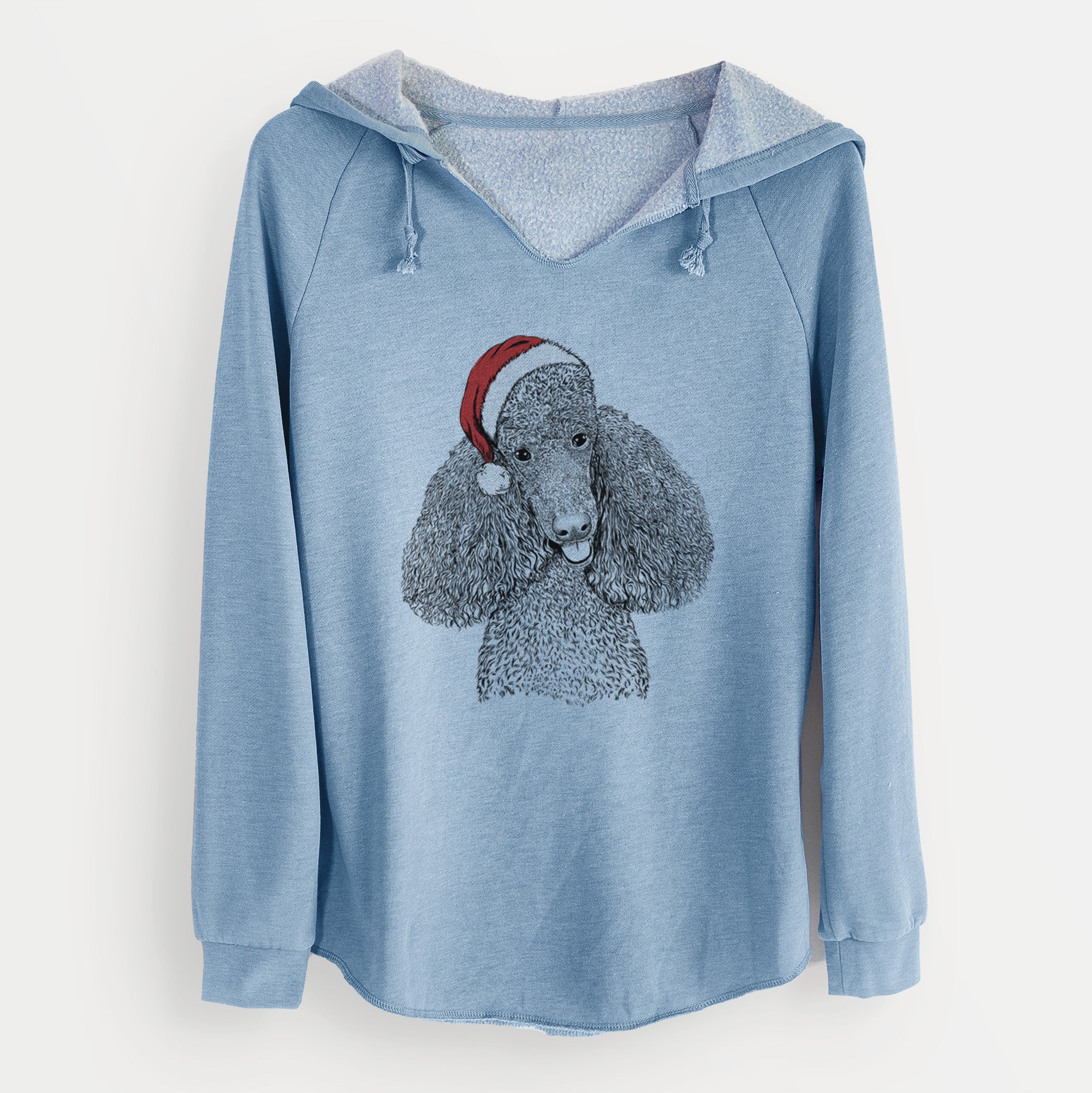 Santa Henry the Standard Poodle - Cali Wave Hooded Sweatshirt