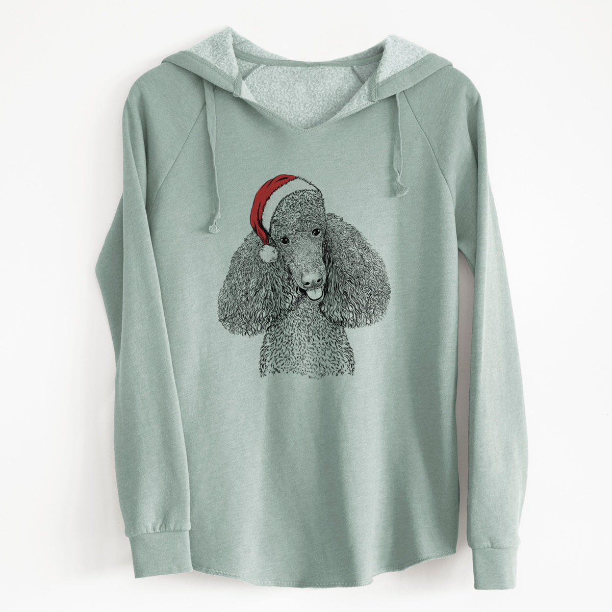 Santa Henry the Standard Poodle - Cali Wave Hooded Sweatshirt