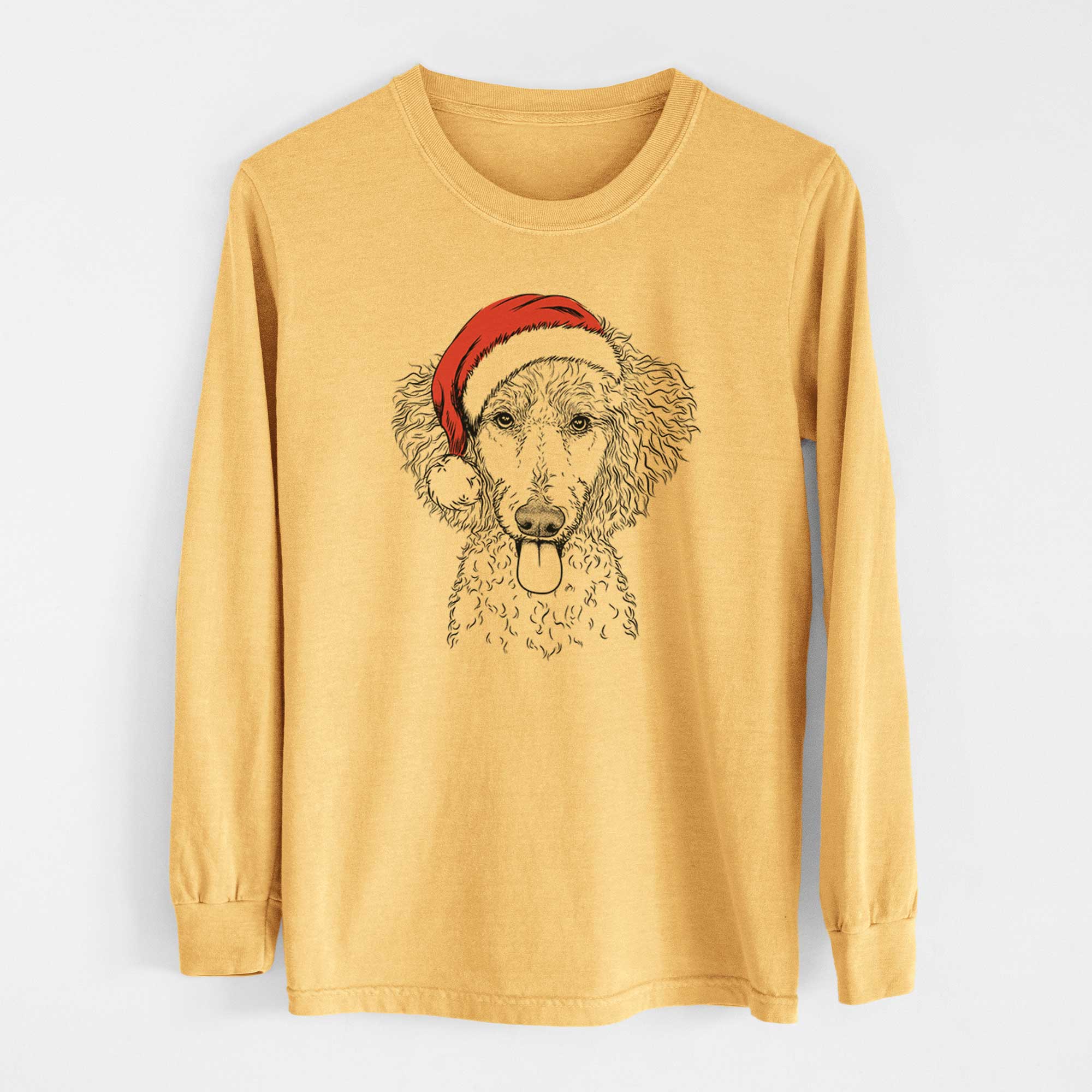 Santa Henry the White Standard Poodle - Heavyweight 100% Cotton Long Sleeve