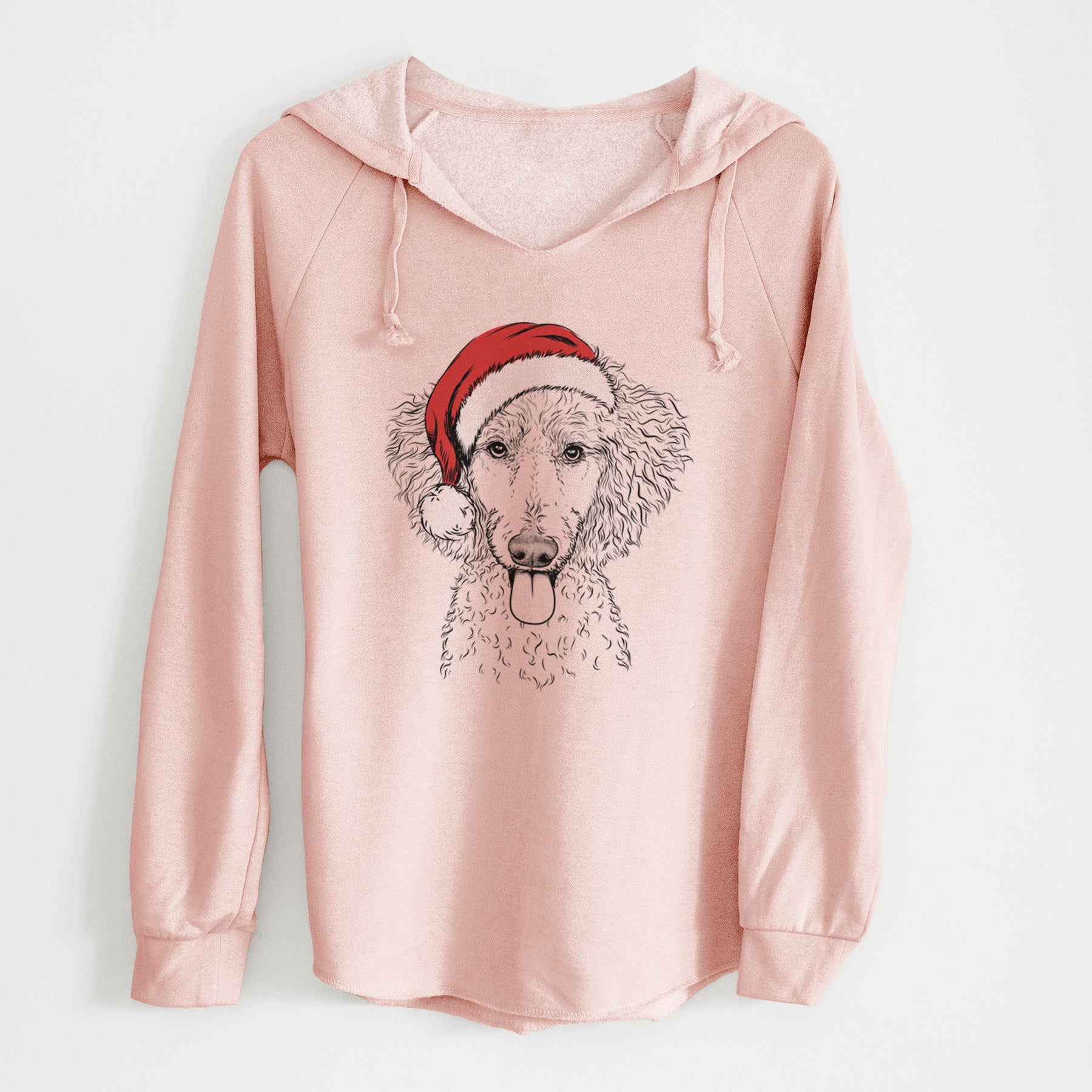 Santa Henry the White Standard Poodle - Cali Wave Hooded Sweatshirt