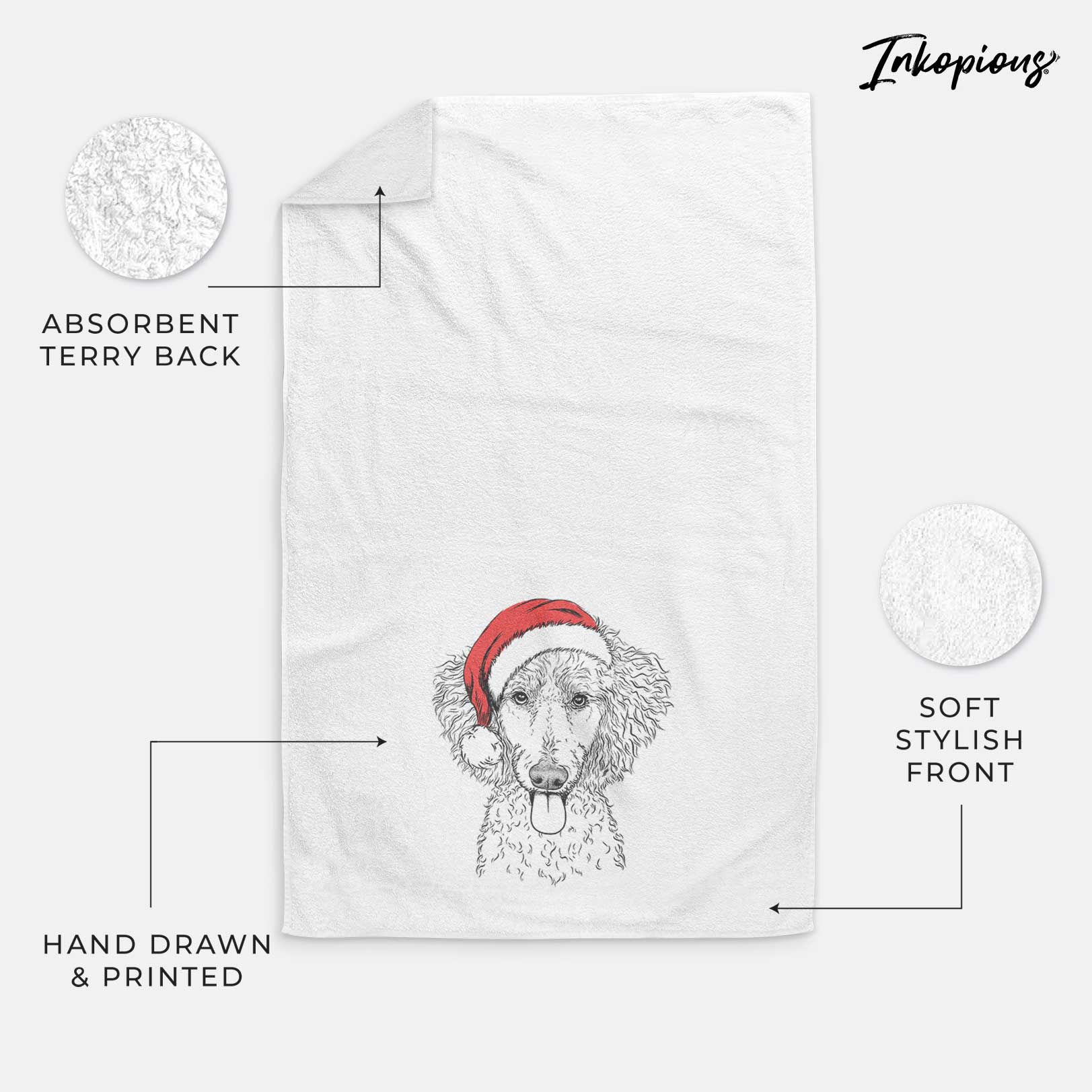 Henry the White Standard Poodle Decorative Hand Towel