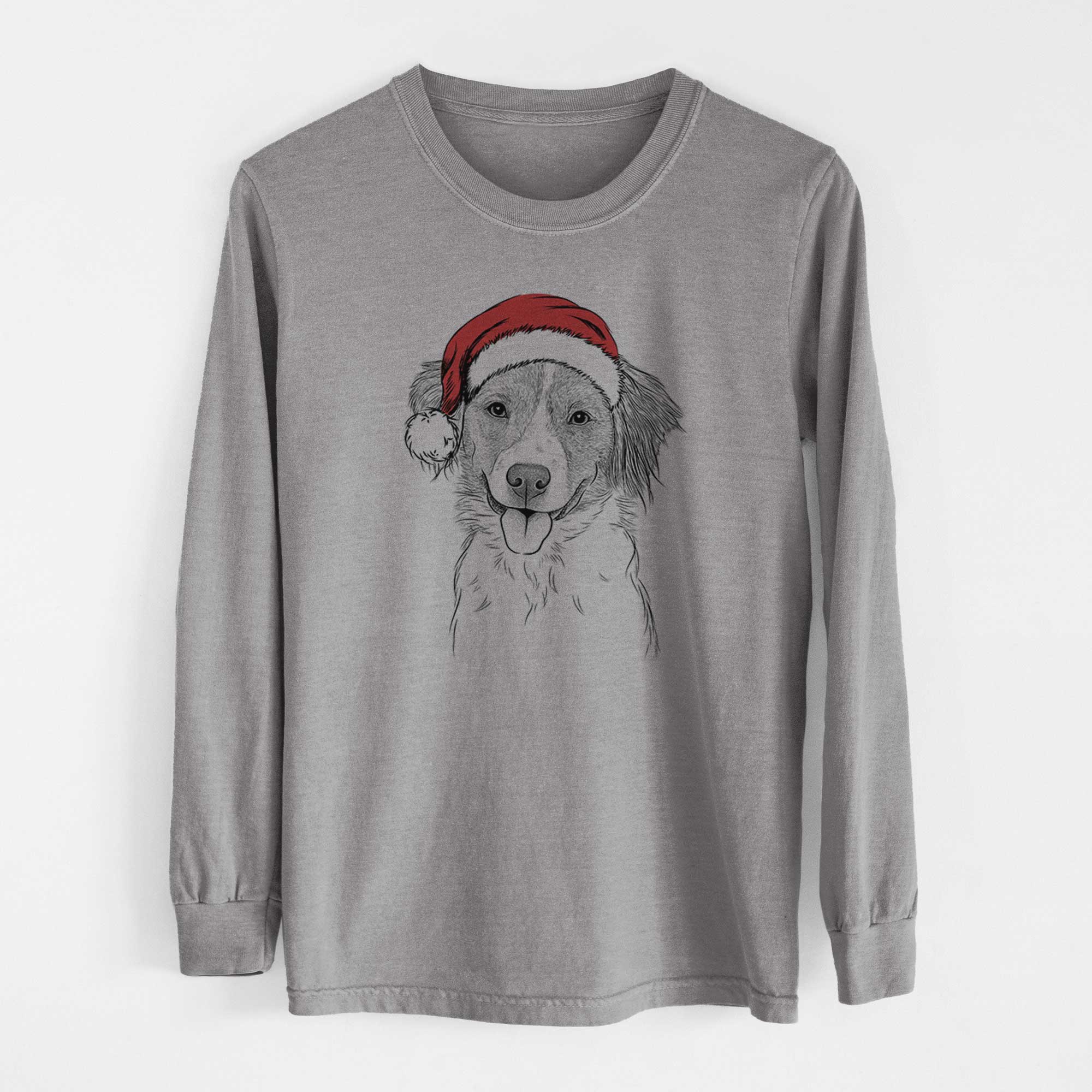 Santa Hercules the Nederlandse Kooikerhondje - Heavyweight 100% Cotton Long Sleeve