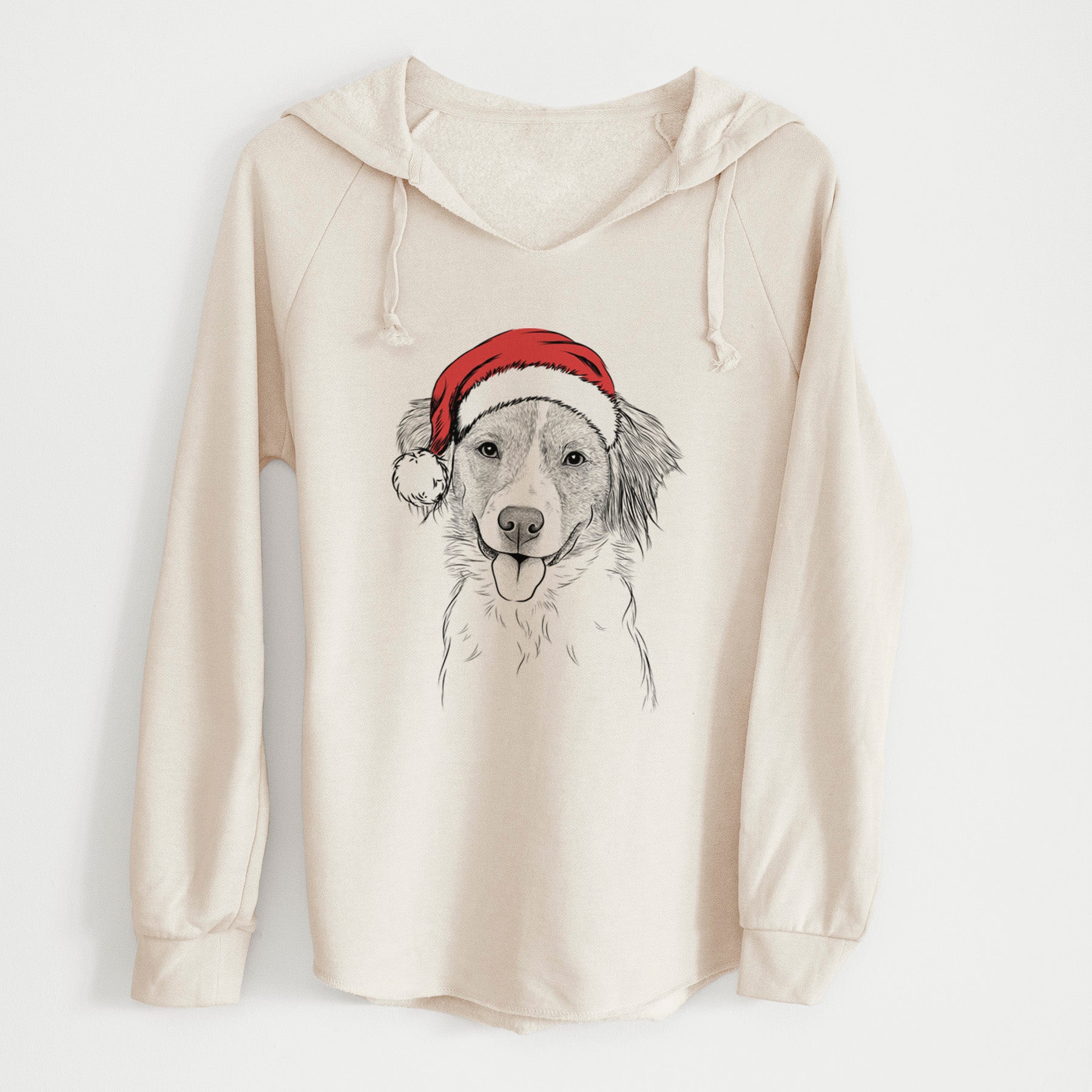 Santa Hercules the Nederlandse Kooikerhondje - Cali Wave Hooded Sweatshirt