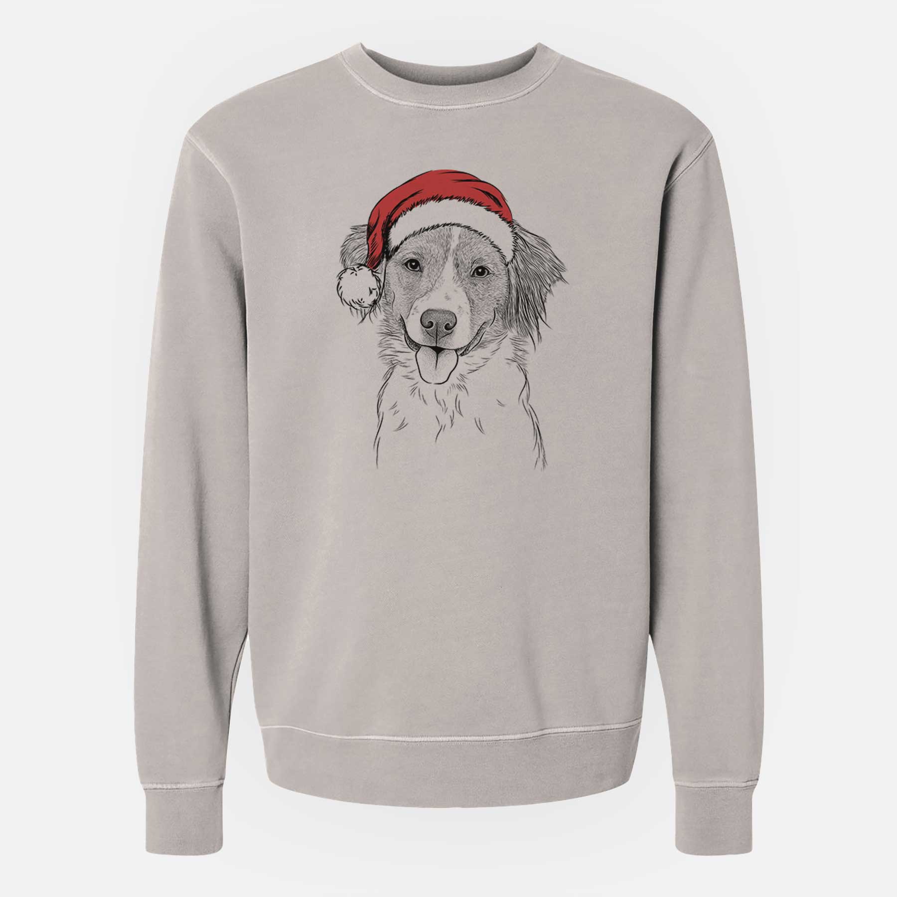 Santa Hercules the Nederlandse Kooikerhondje - Unisex Pigment Dyed Crew Sweatshirt