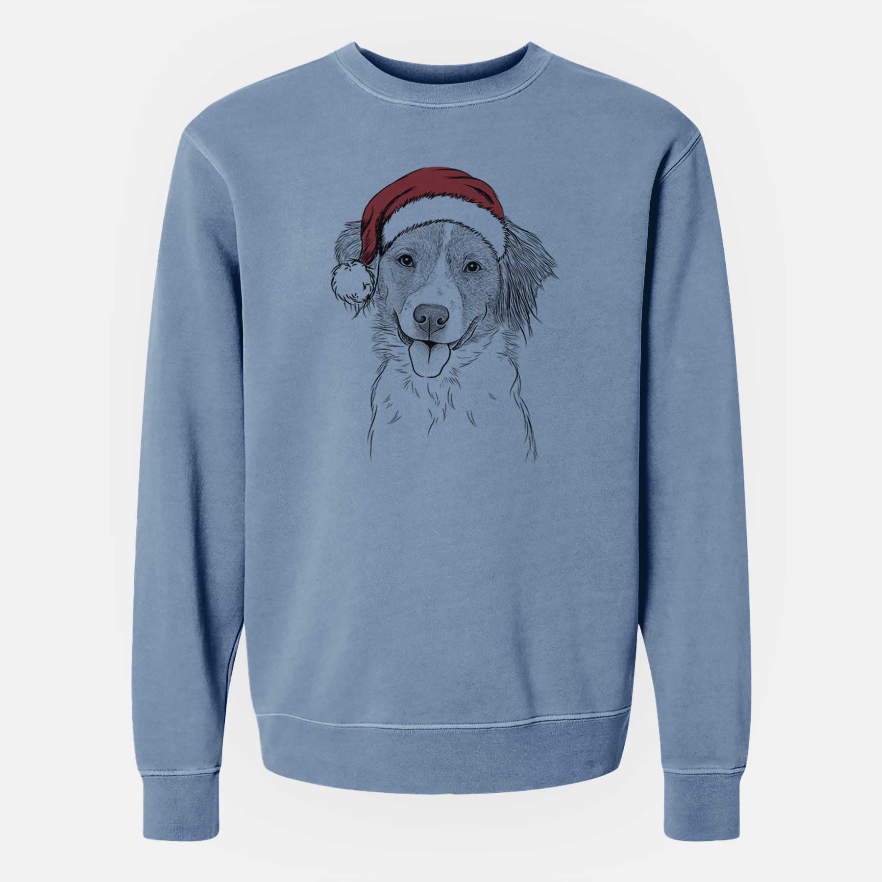 Santa Hercules the Nederlandse Kooikerhondje - Unisex Pigment Dyed Crew Sweatshirt