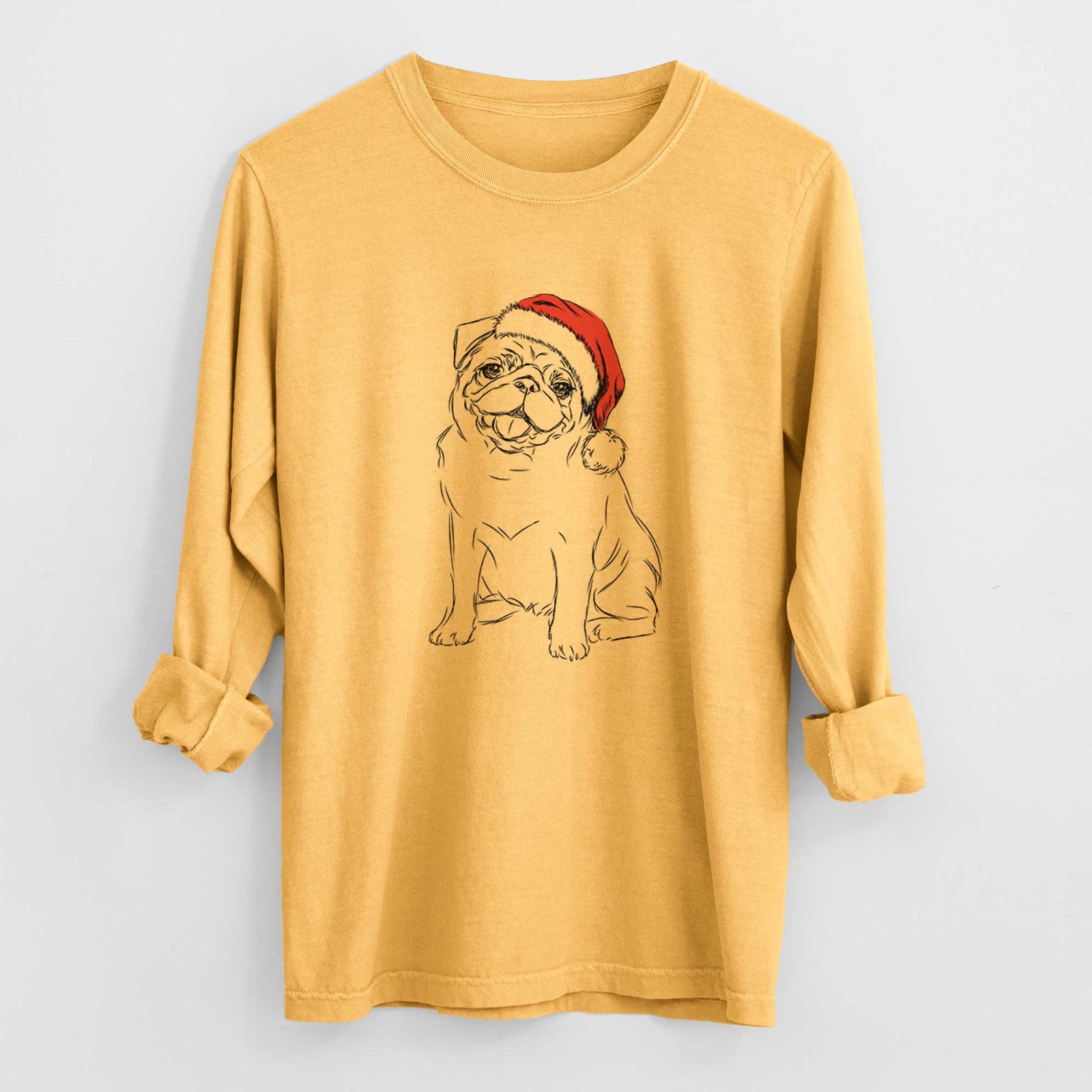 Santa Higgins the Pug - Heavyweight 100% Cotton Long Sleeve