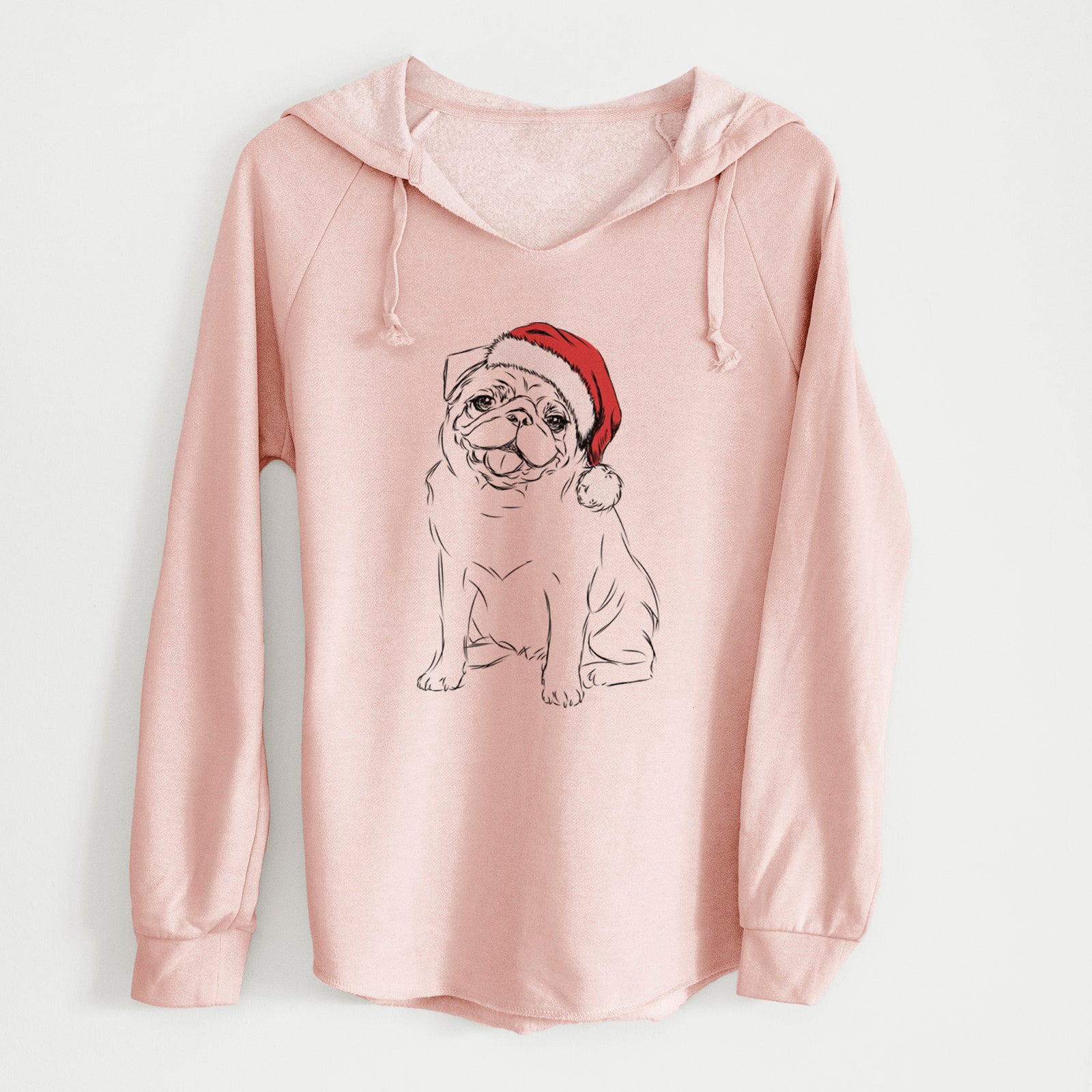 Santa Higgins the Pug - Cali Wave Hooded Sweatshirt