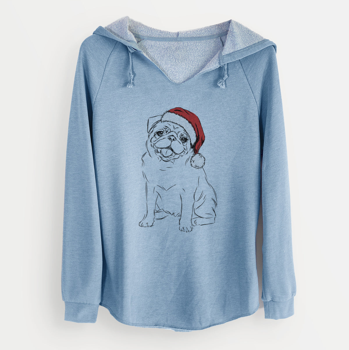 Santa Higgins the Pug - Cali Wave Hooded Sweatshirt