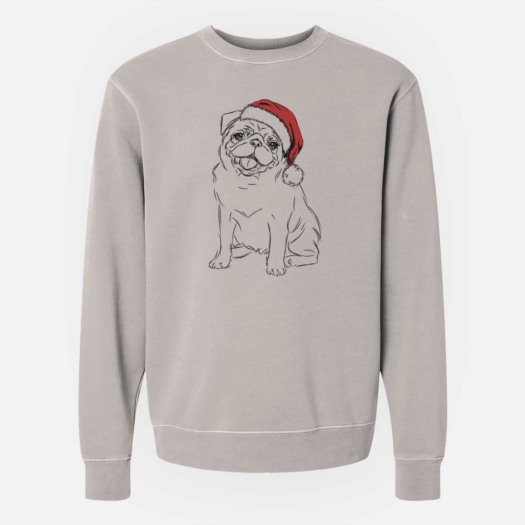 Santa Higgins the Pug - Unisex Pigment Dyed Crew Sweatshirt