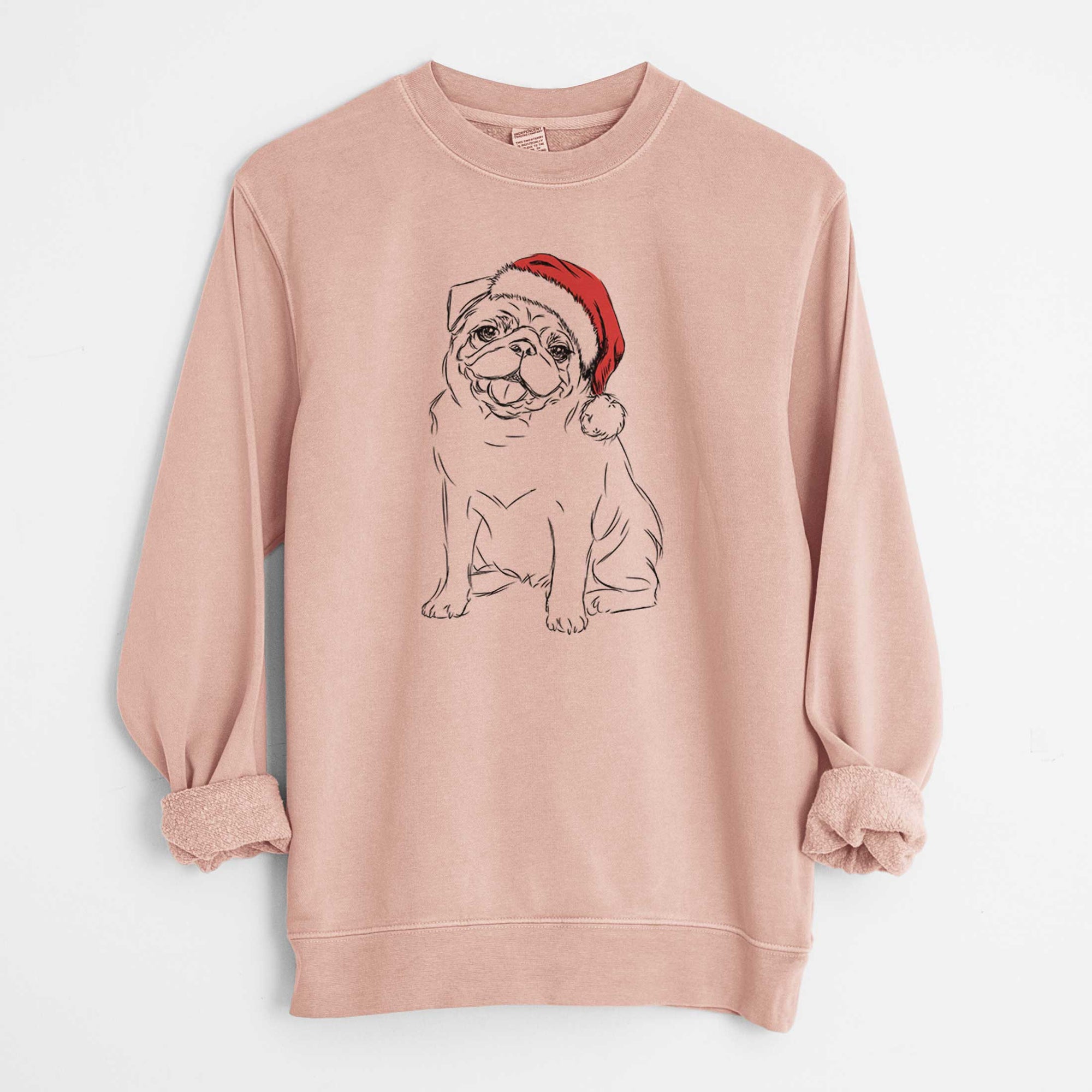 Santa Higgins the Pug - Unisex Pigment Dyed Crew Sweatshirt