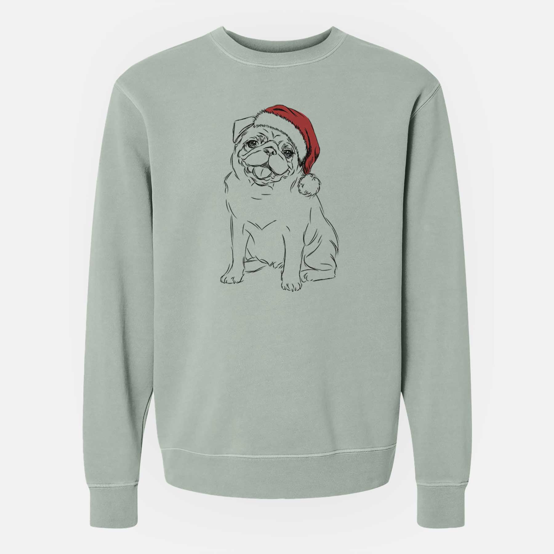 Santa Higgins the Pug - Unisex Pigment Dyed Crew Sweatshirt