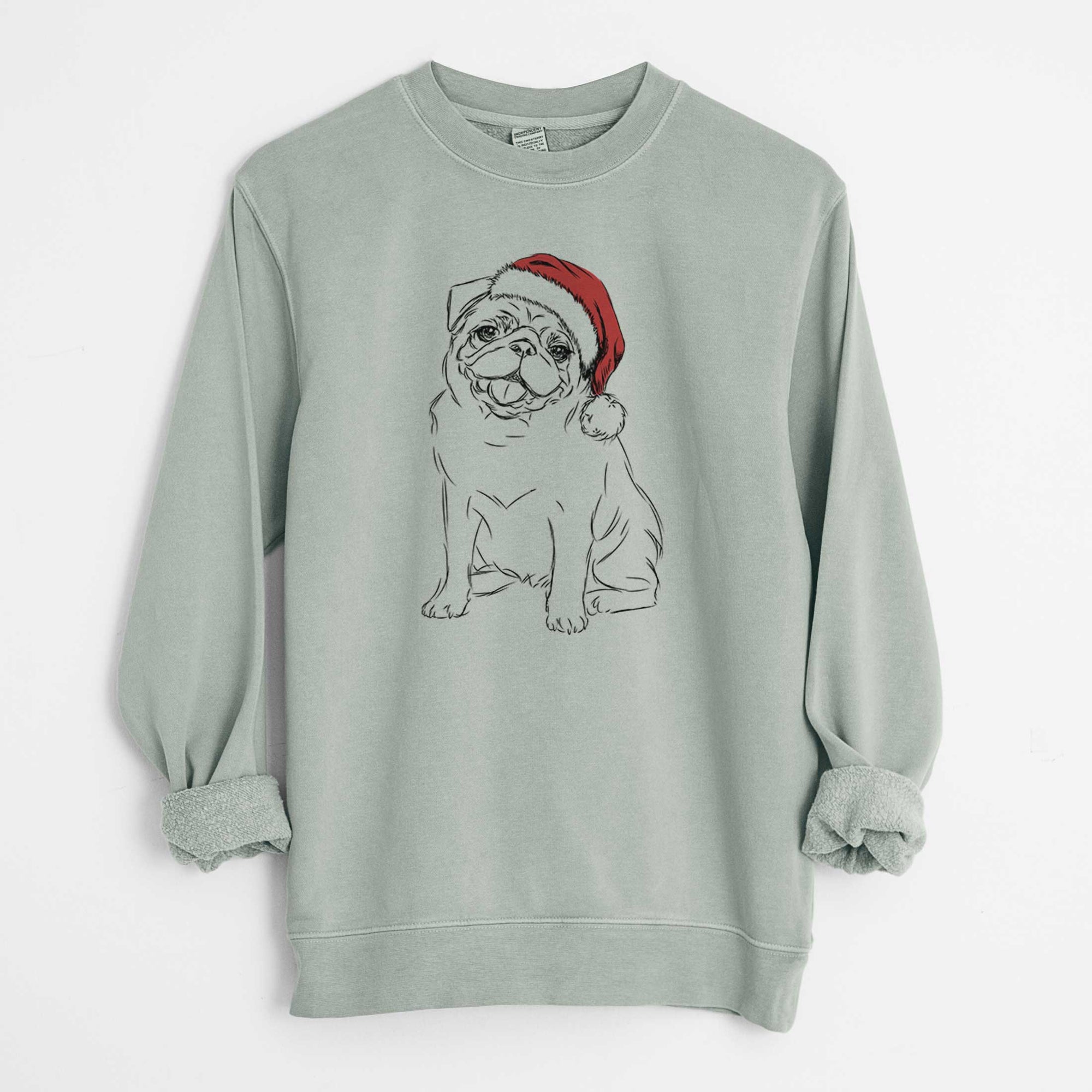 Santa Higgins the Pug - Unisex Pigment Dyed Crew Sweatshirt