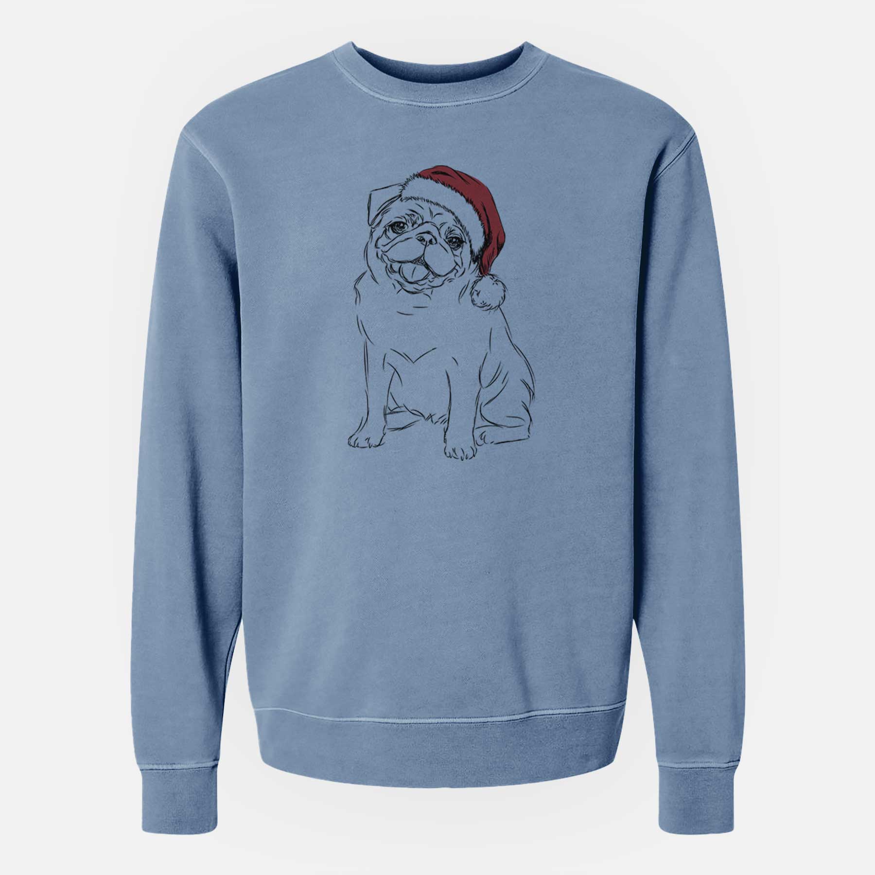 Santa Higgins the Pug - Unisex Pigment Dyed Crew Sweatshirt