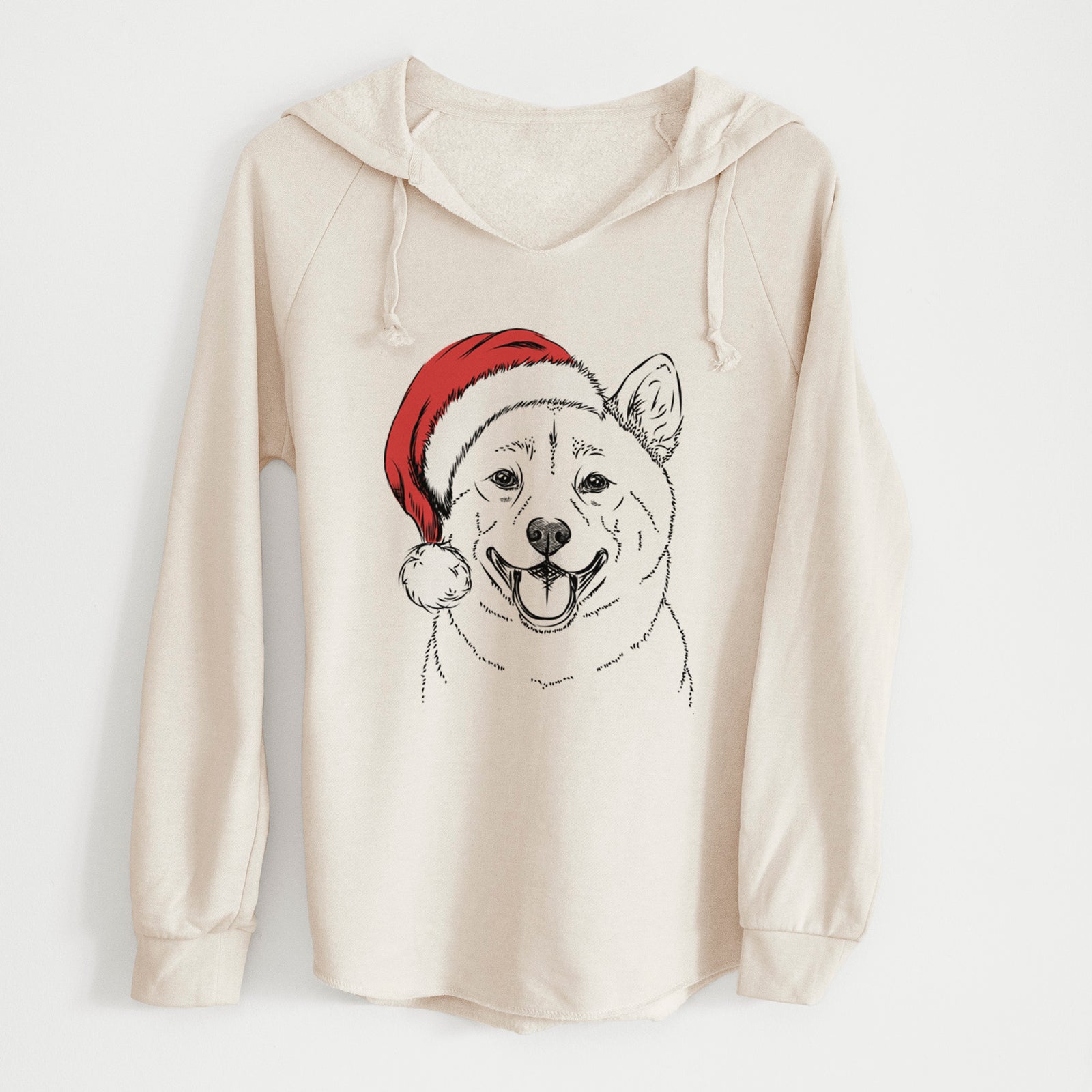 Santa Hiro the Shiba Inu - Cali Wave Hooded Sweatshirt