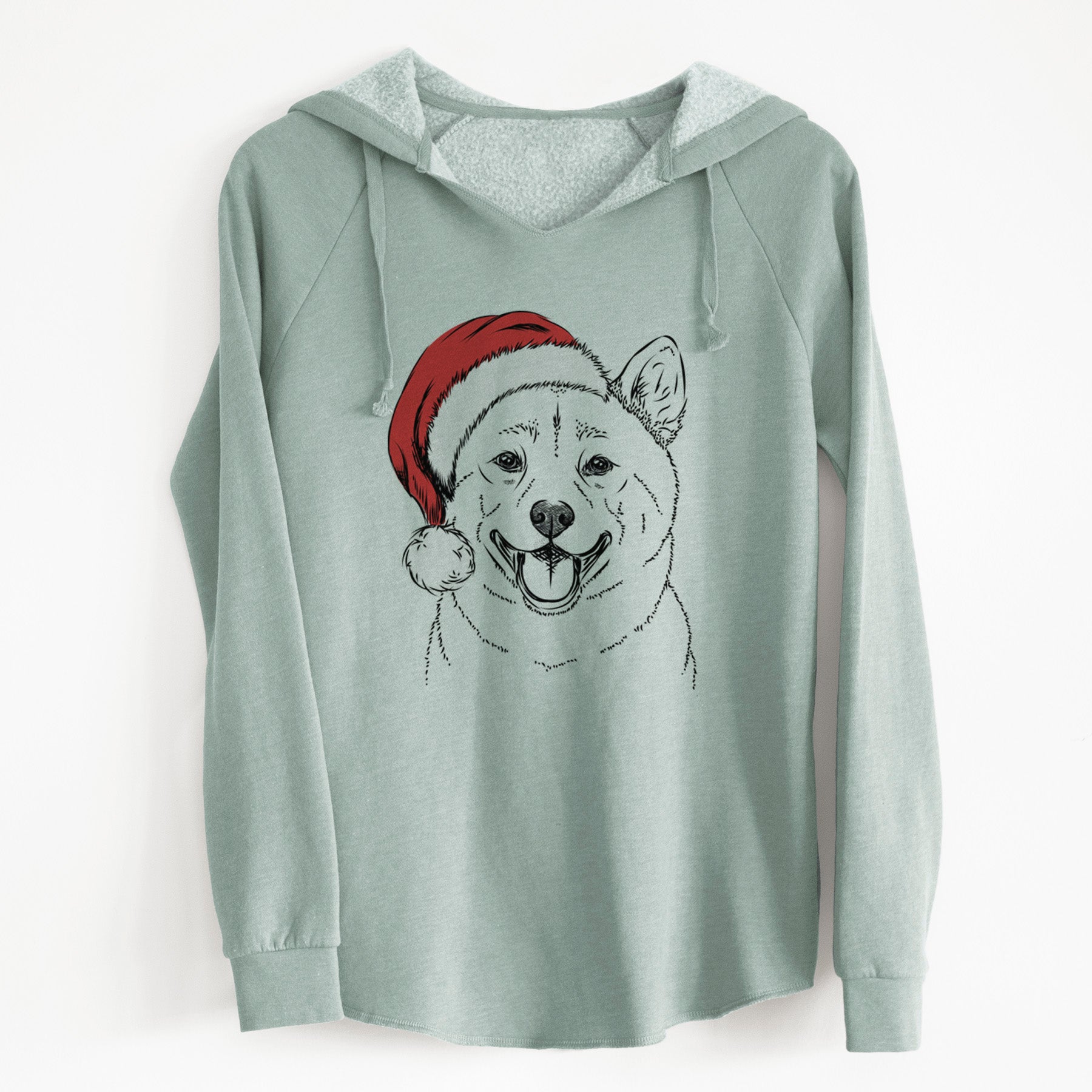 Santa Hiro the Shiba Inu - Cali Wave Hooded Sweatshirt