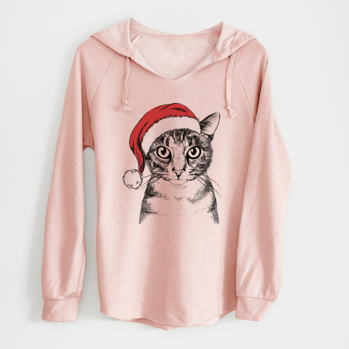 Santa Hobbes the Tabby Cat - Cali Wave Hooded Sweatshirt