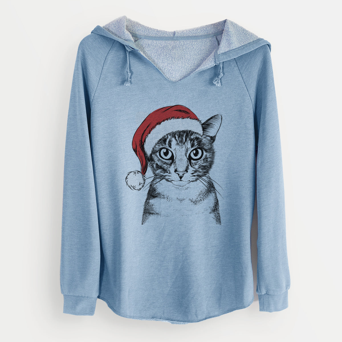 Santa Hobbes the Tabby Cat - Cali Wave Hooded Sweatshirt