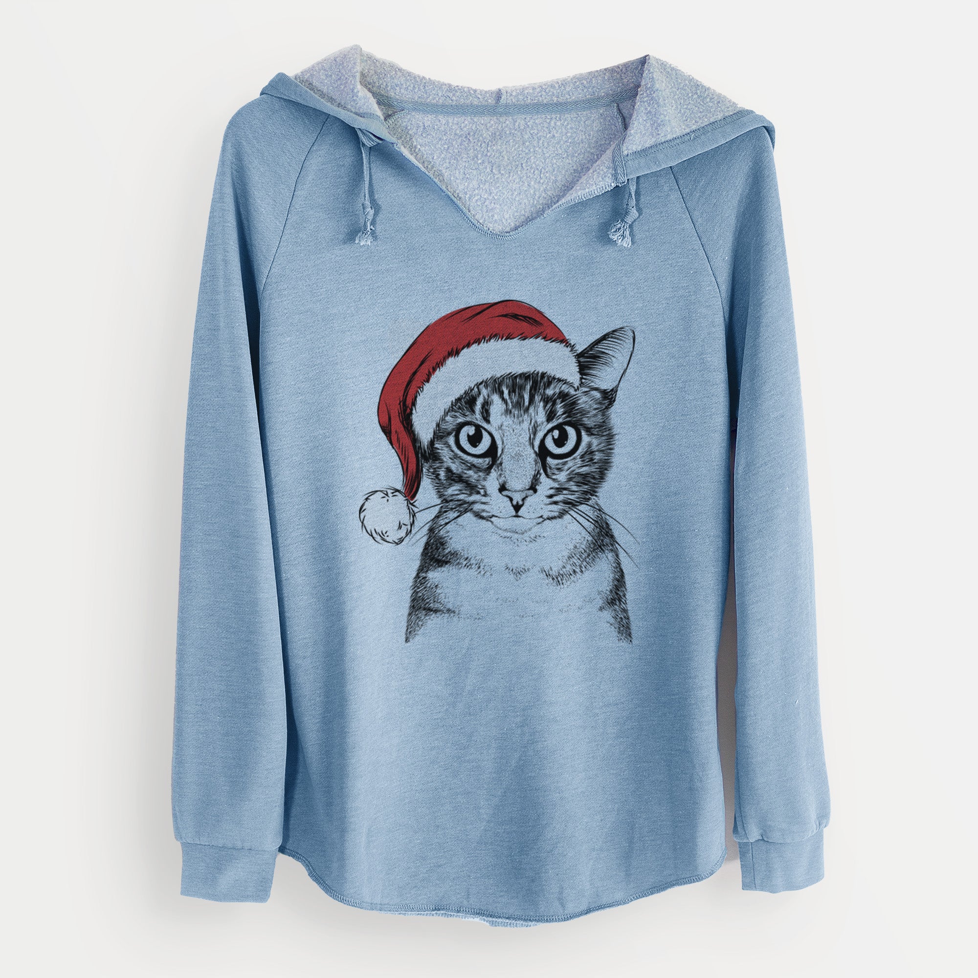 Santa Hobbes the Tabby Cat - Cali Wave Hooded Sweatshirt