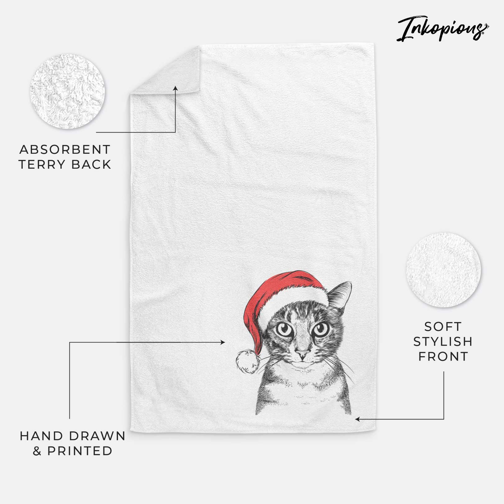 Hobbes the Tabby Cat Decorative Hand Towel