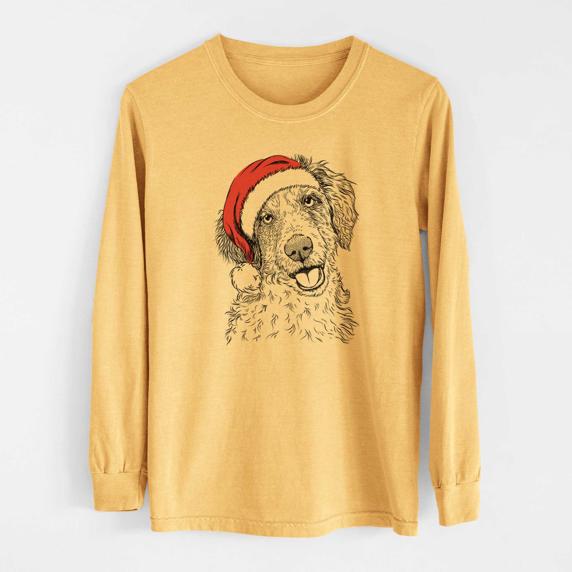 Santa Hoge the Aussiedoodle - Heavyweight 100% Cotton Long Sleeve