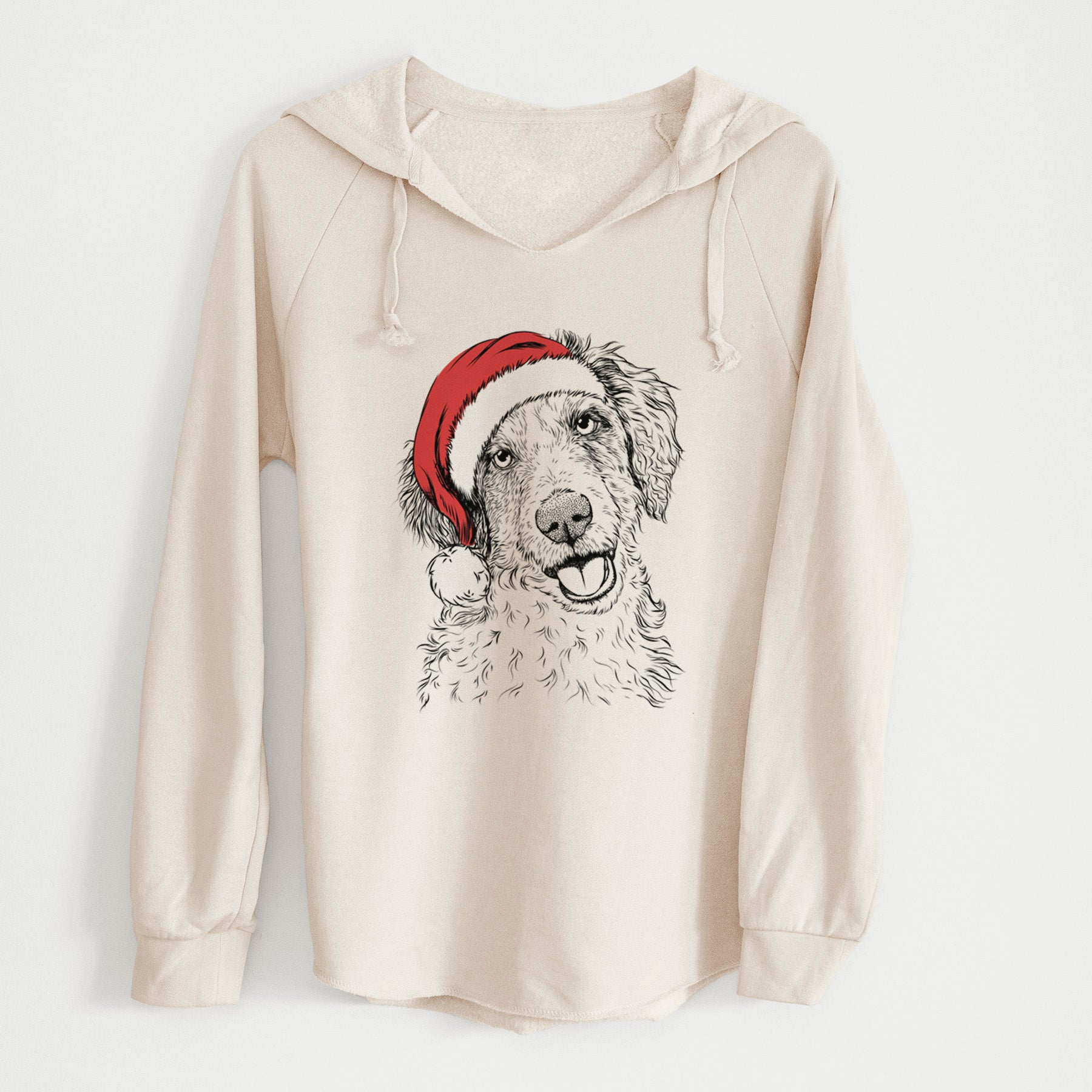 Santa Hoge the Aussiedoodle - Cali Wave Hooded Sweatshirt