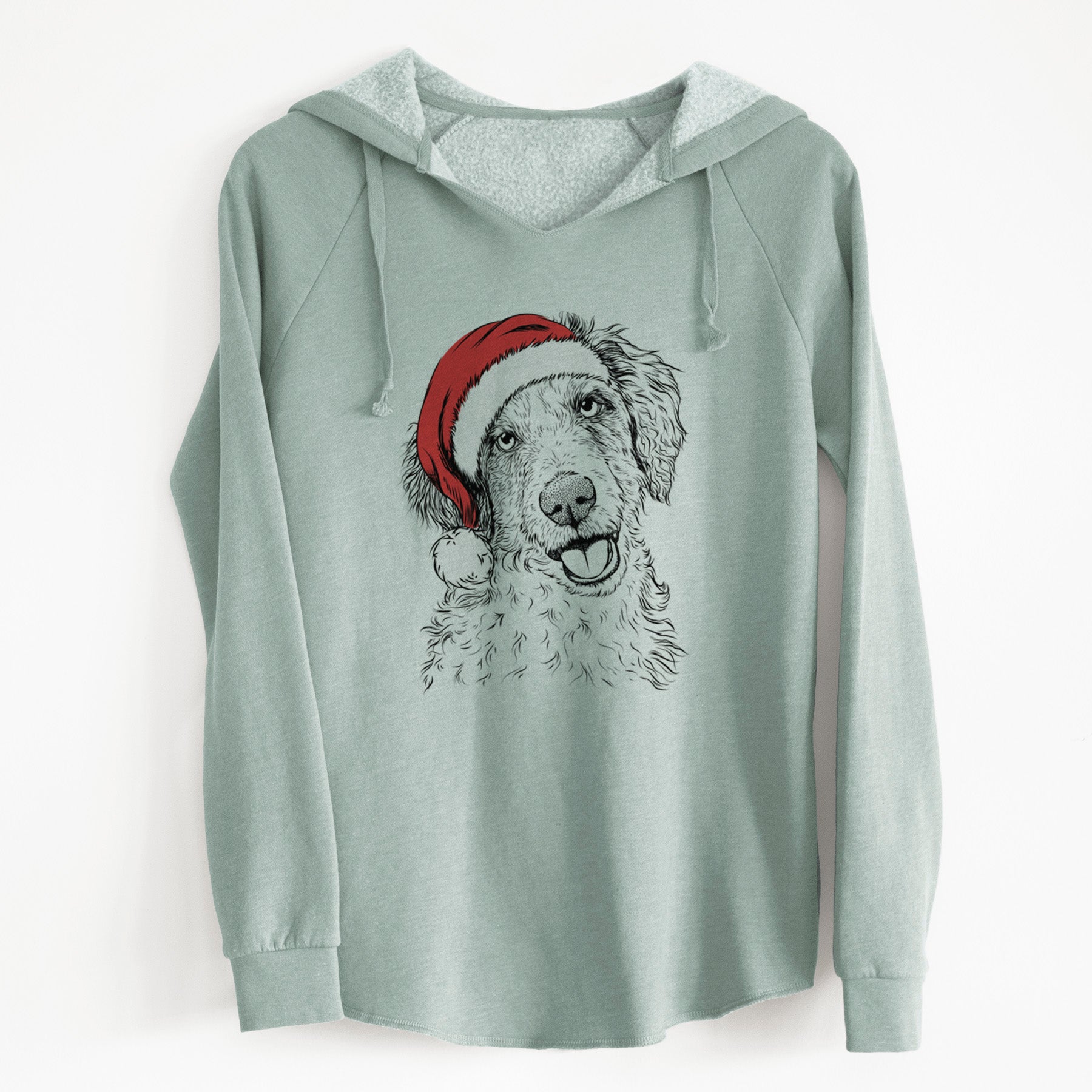 Santa Hoge the Aussiedoodle - Cali Wave Hooded Sweatshirt