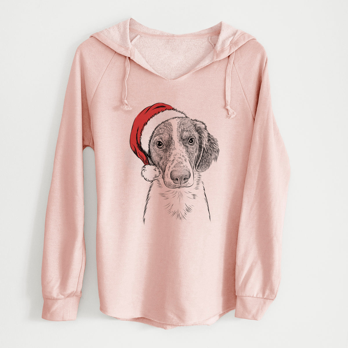 Santa Holly the Brittany Spaniel - Cali Wave Hooded Sweatshirt