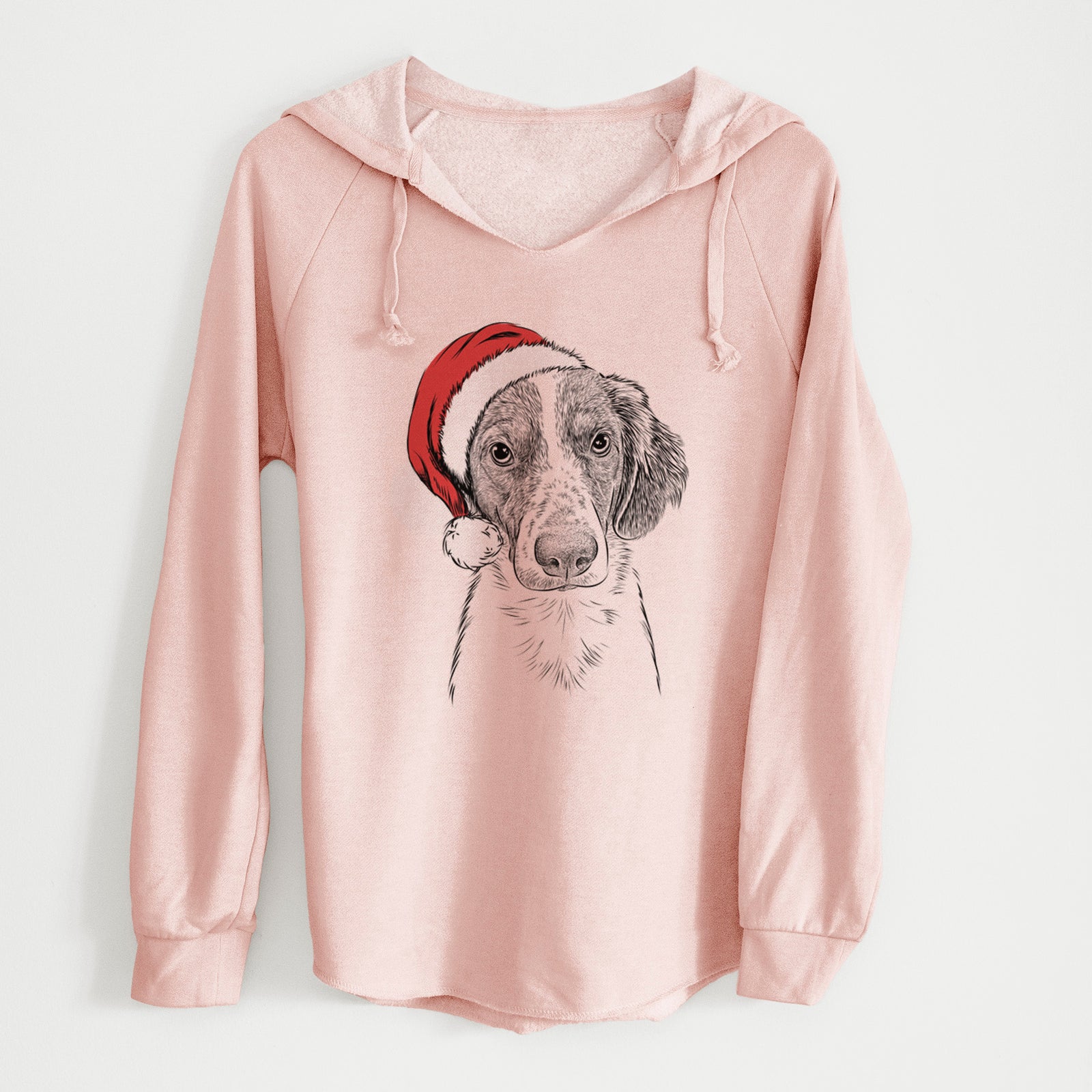 Santa Holly the Brittany Spaniel - Cali Wave Hooded Sweatshirt