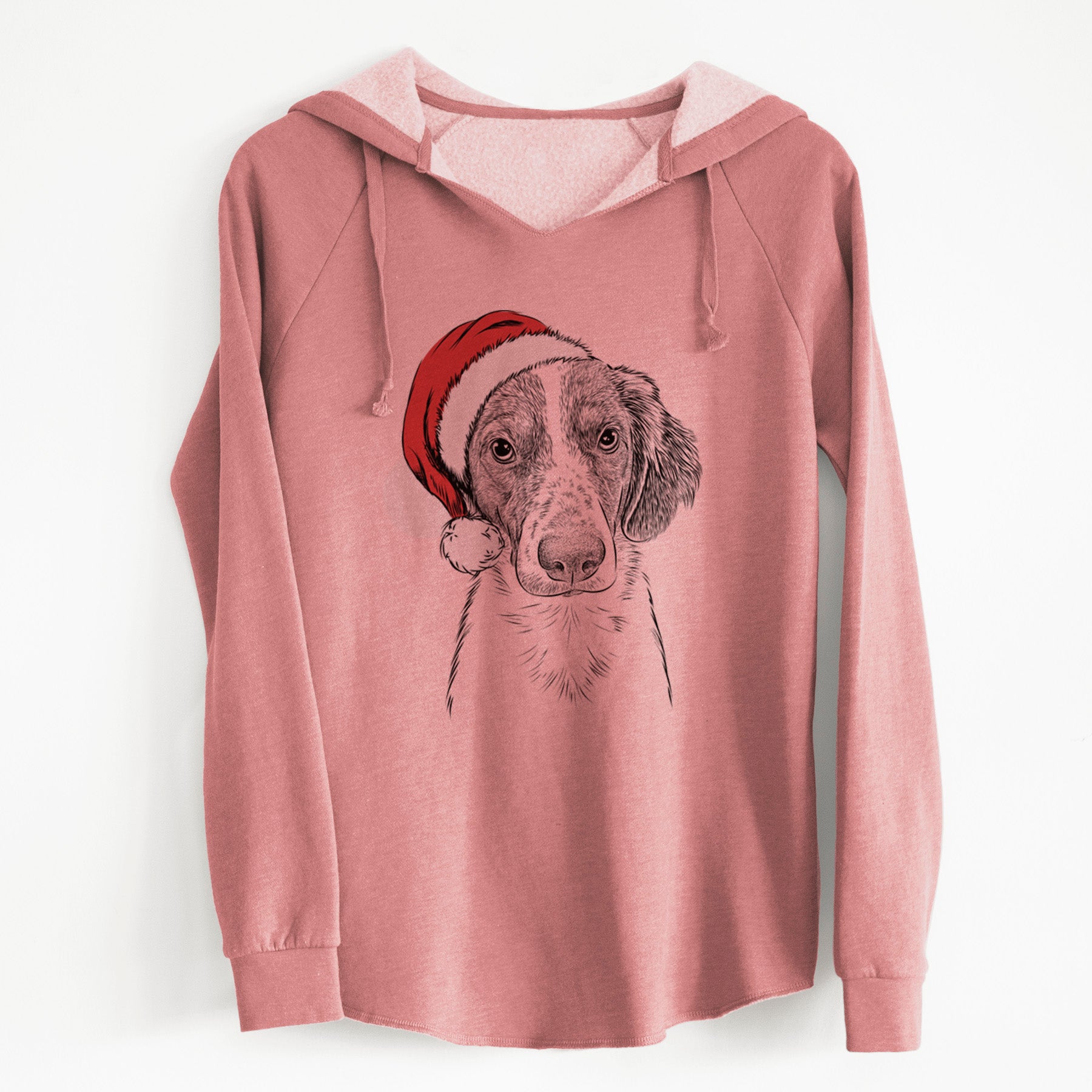 Santa Holly the Brittany Spaniel - Cali Wave Hooded Sweatshirt